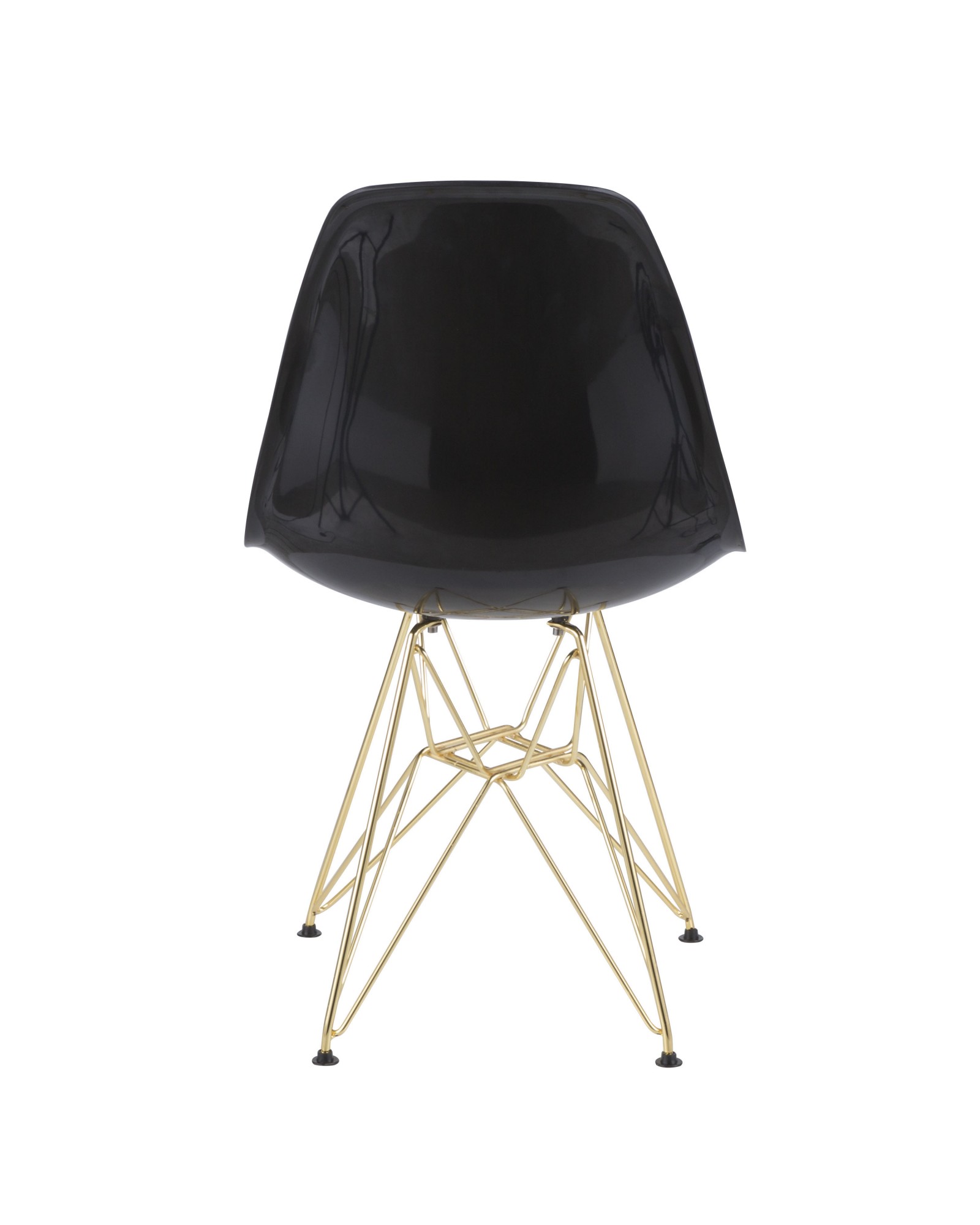 Brady Mid-Century Modern Dining/Accent Chair in Gold and Black -Set of 2