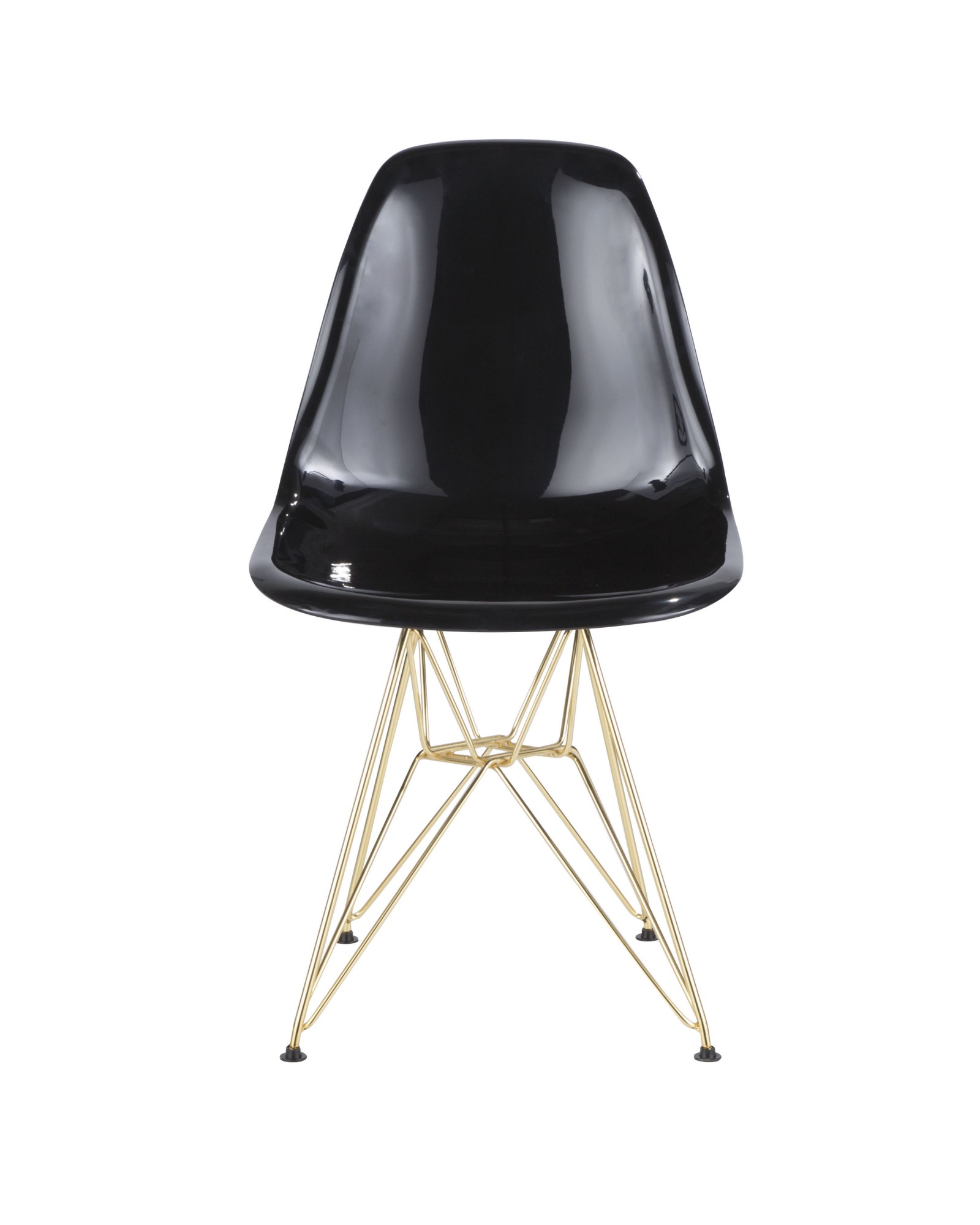 Brady Mid-Century Modern Dining/Accent Chair in Gold and Black -Set of 2