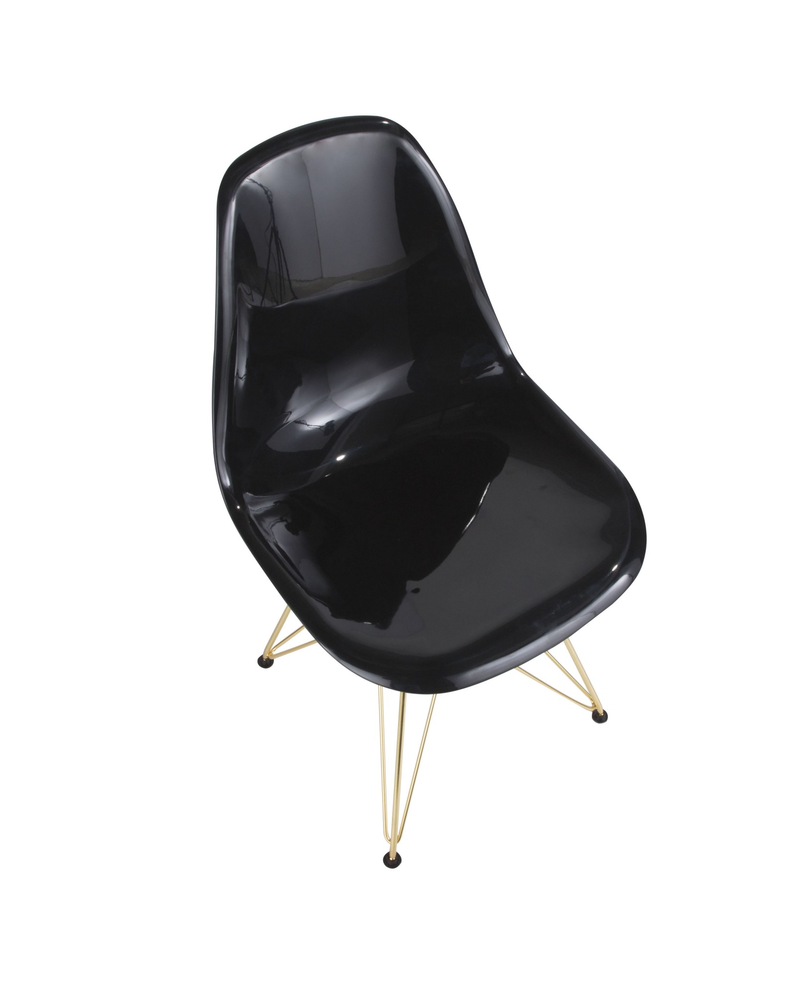 Brady Mid-Century Modern Dining/Accent Chair in Gold and Black -Set of 2