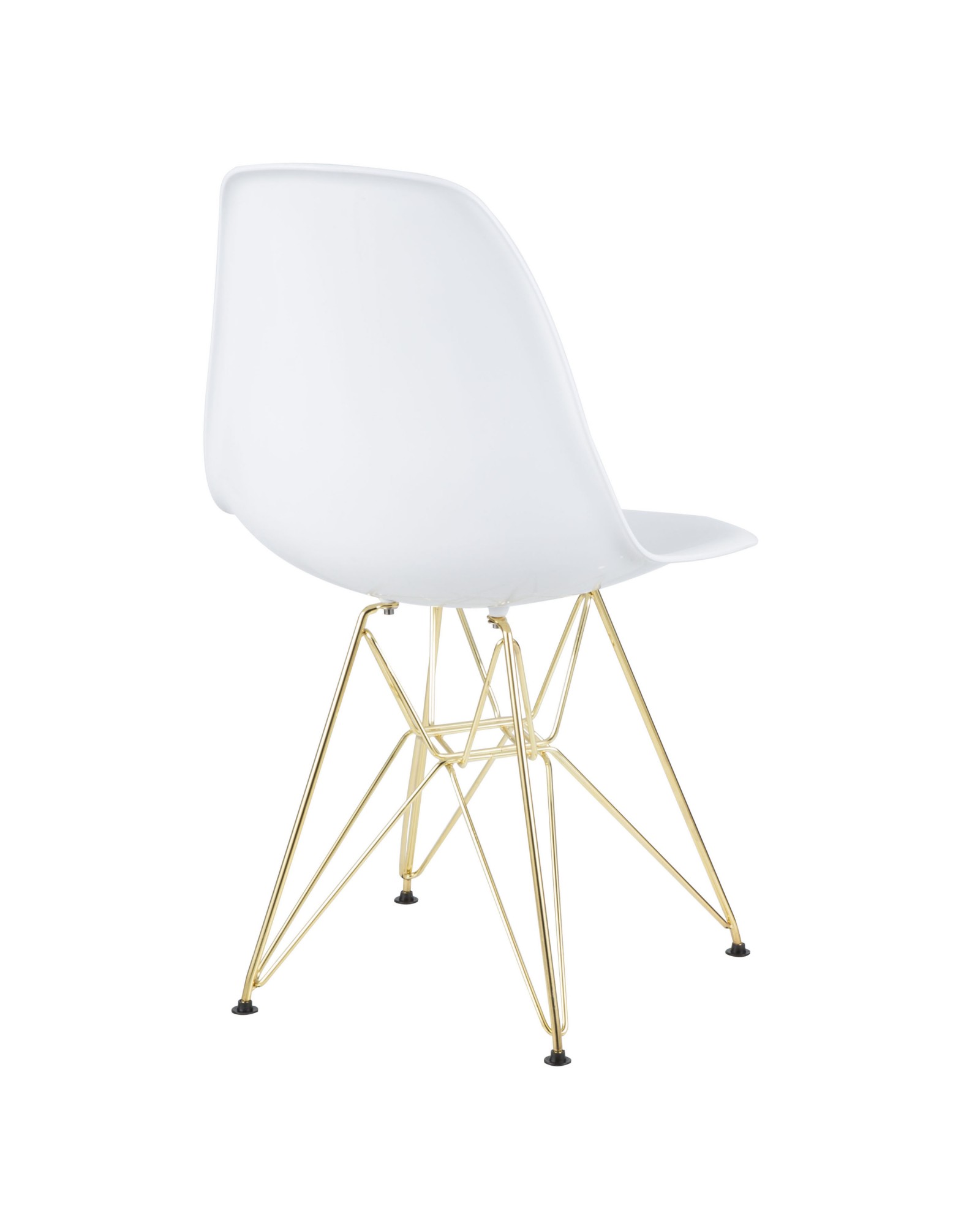 Brady Mid-Century Modern Dining/Accent Chair in Gold and White -Set of 2