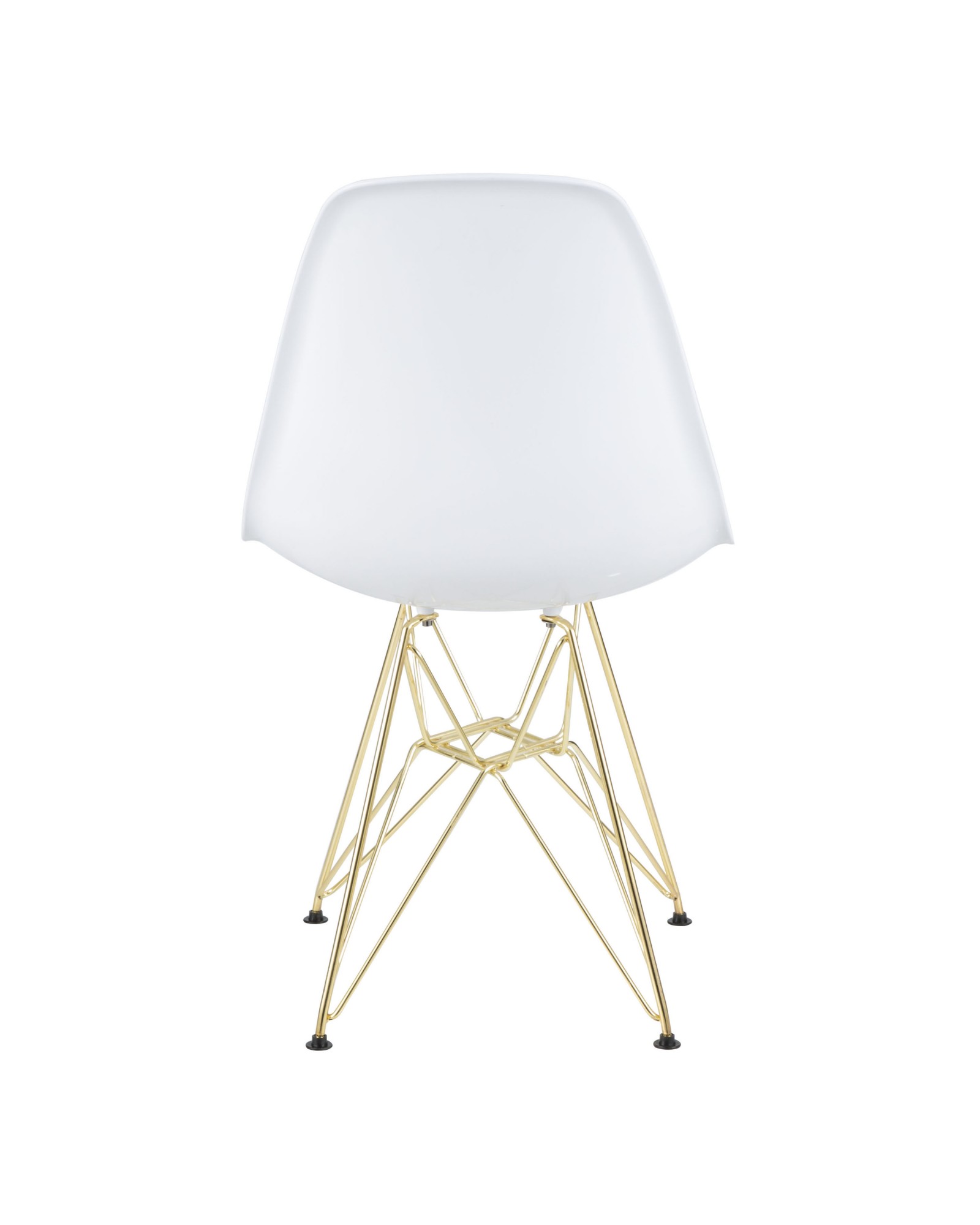 Brady Mid-Century Modern Dining/Accent Chair in Gold and White -Set of 2