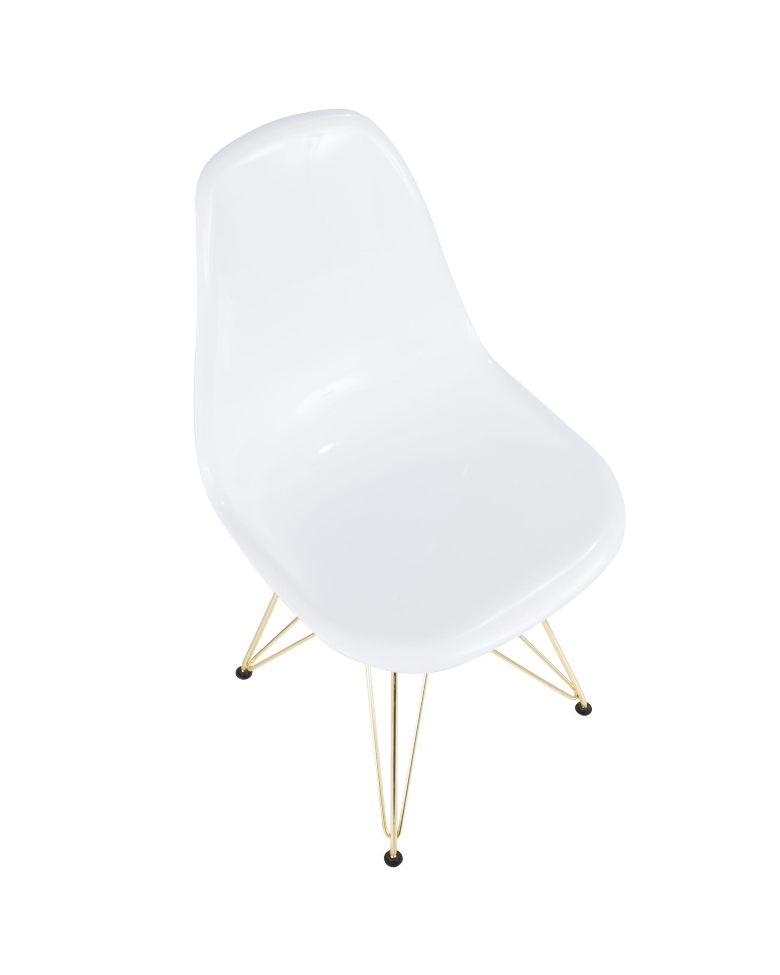 Brady Mid-Century Modern Dining/Accent Chair in Gold and White -Set of 2