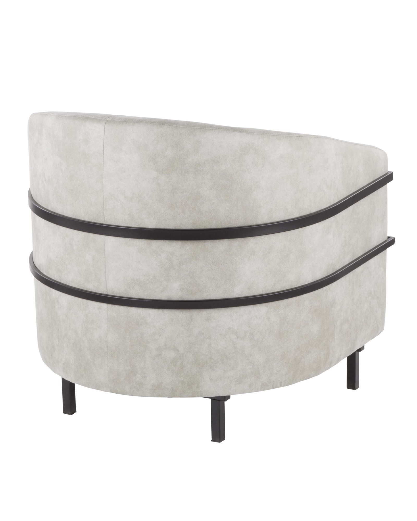 Colby Industrial Tub Chair in Black with Light Grey Cowboy Fabric