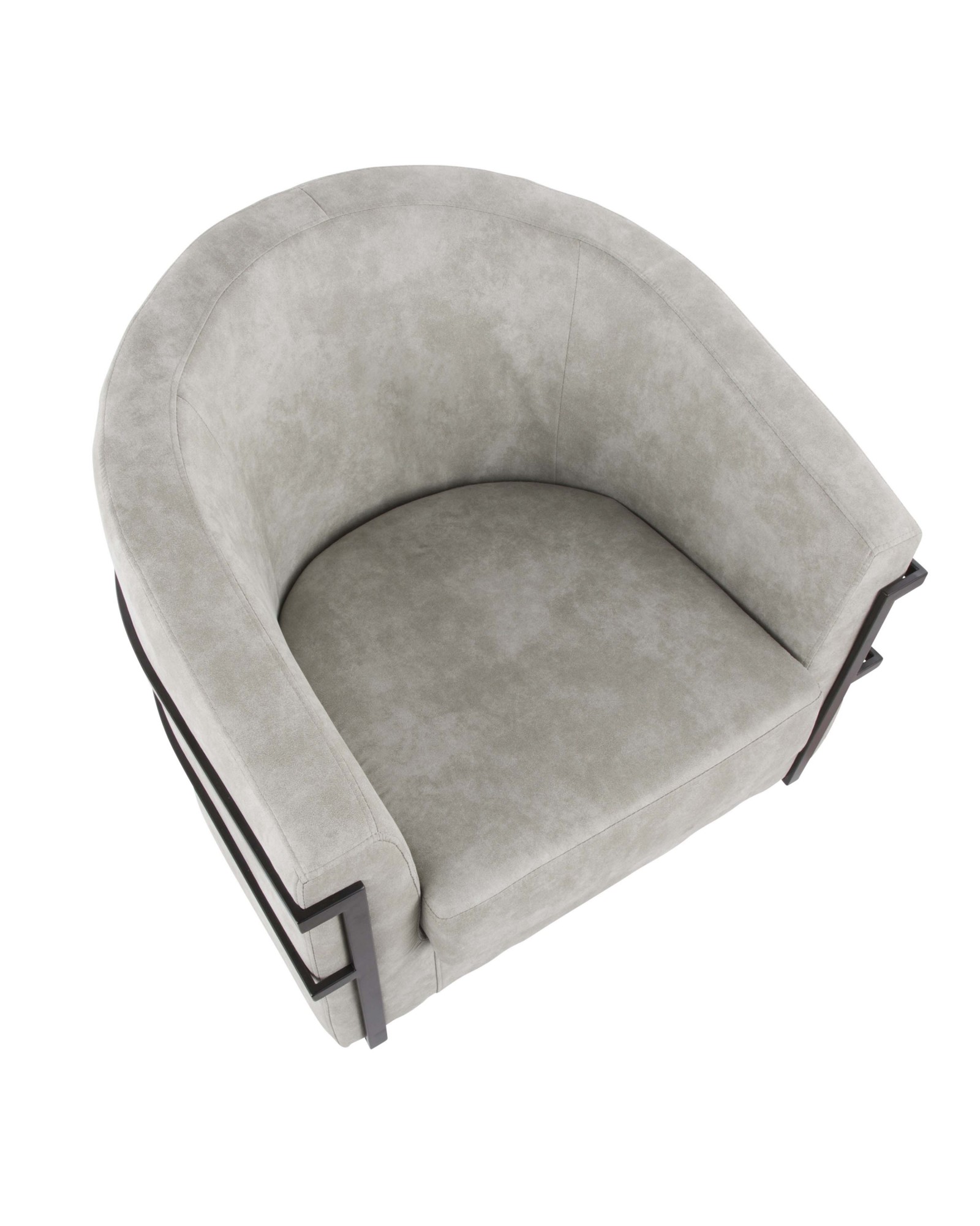 Colby Industrial Tub Chair in Black with Light Grey Cowboy Fabric