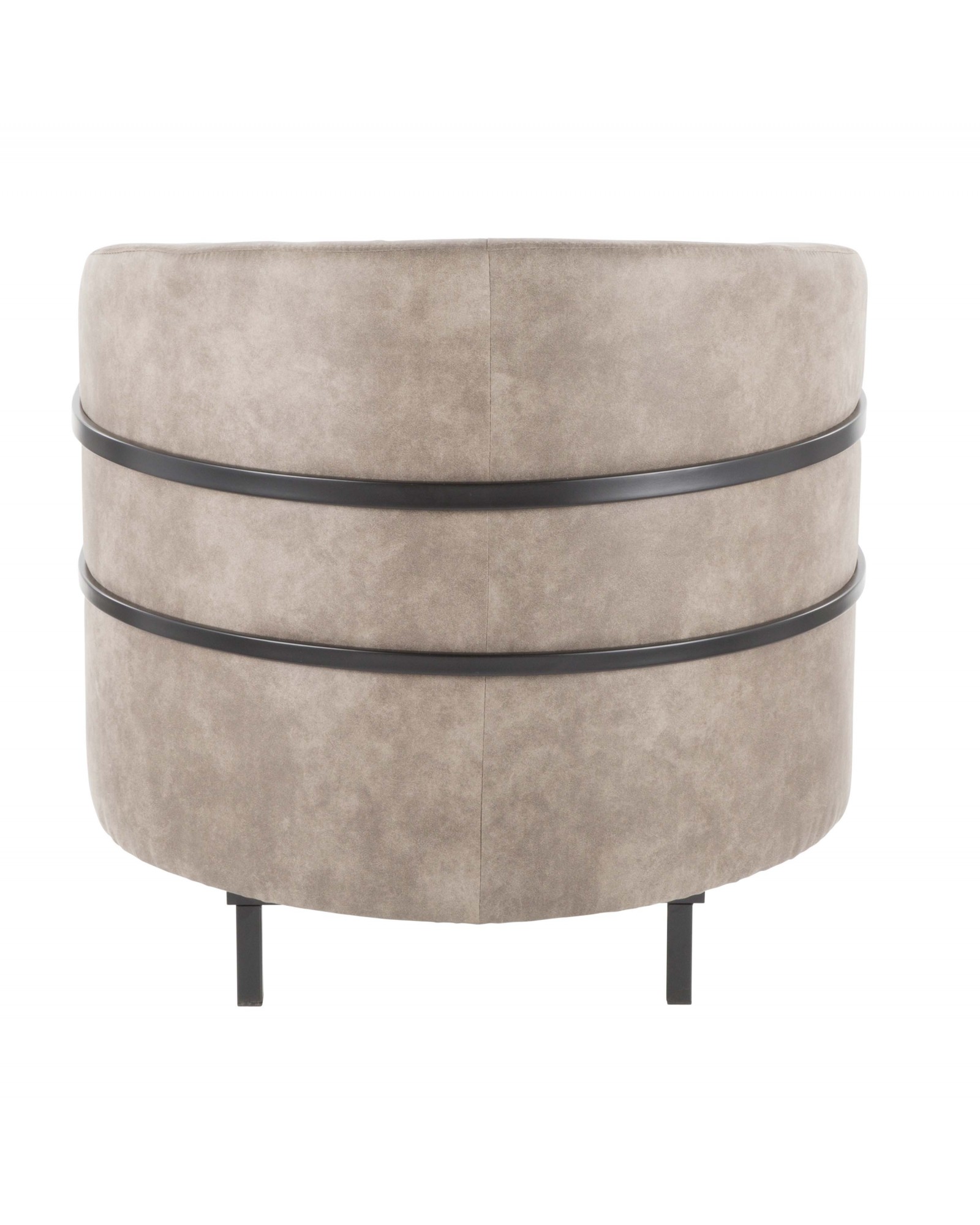 Colby Industrial Tub Chair in Black with Stone Cowboy Fabric