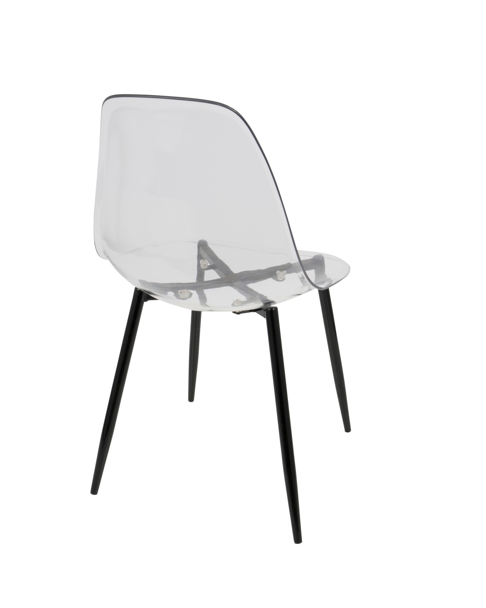 Clara Mid-Century Modern Dining Chair in Black and Clear - Set of 2