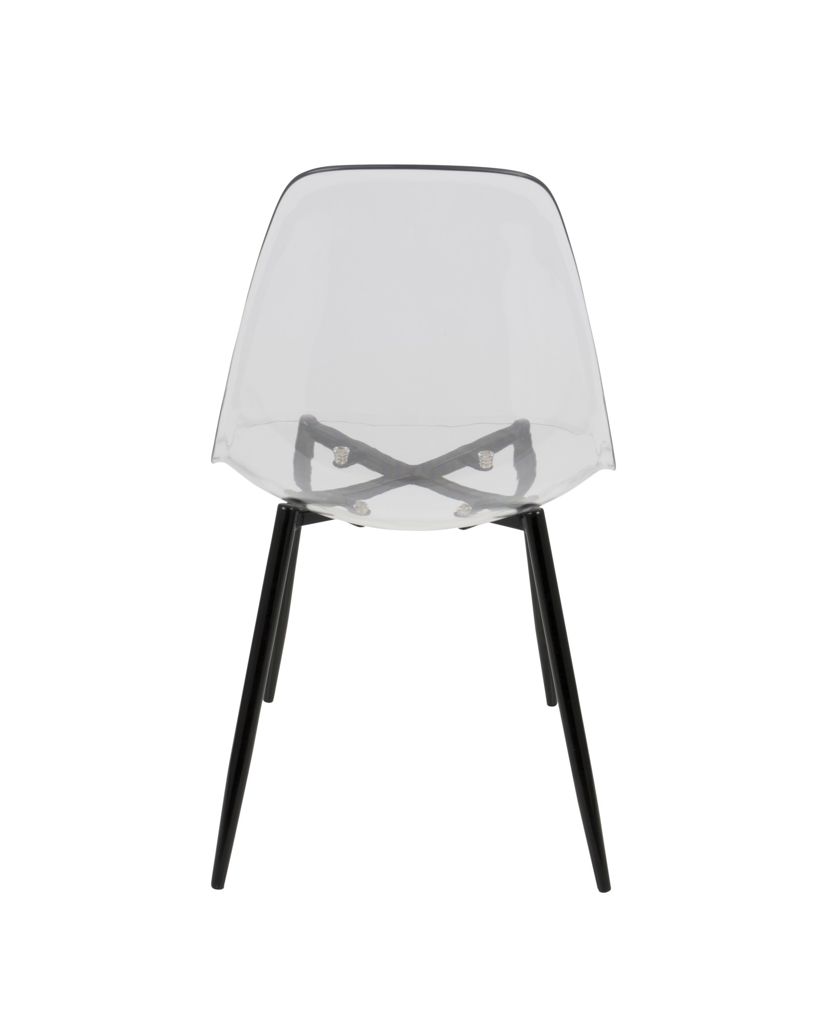 Clara Mid-Century Modern Dining Chair in Black and Clear - Set of 2
