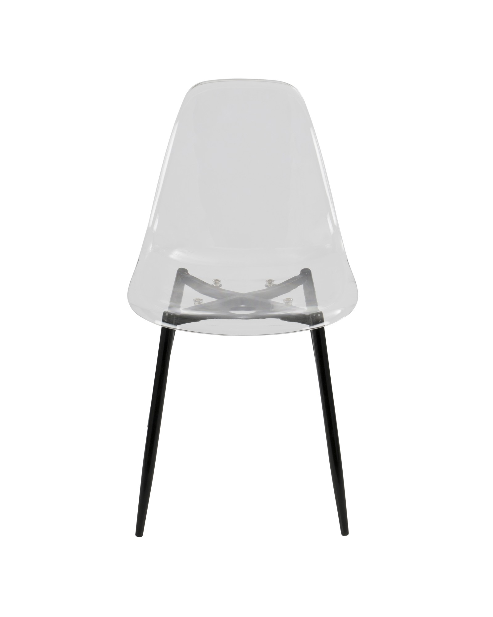 Clara Mid-Century Modern Dining Chair in Black and Clear - Set of 2