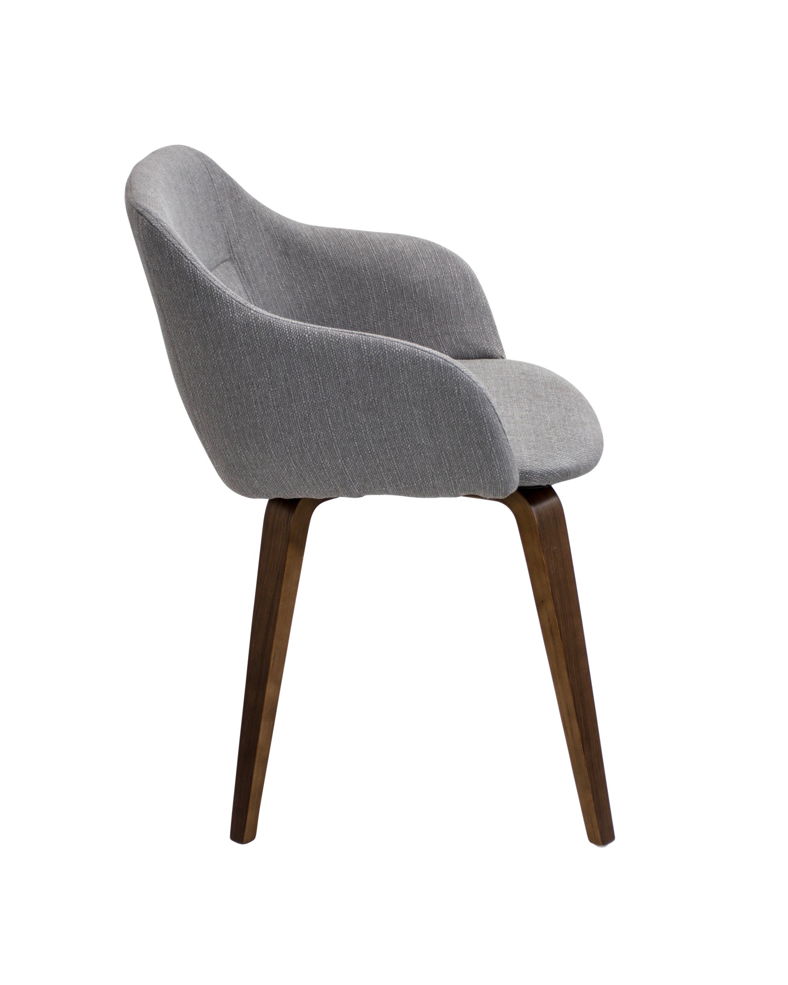 Campania Mid-Century Modern Dining/Accent Chair in Walnut and Grey