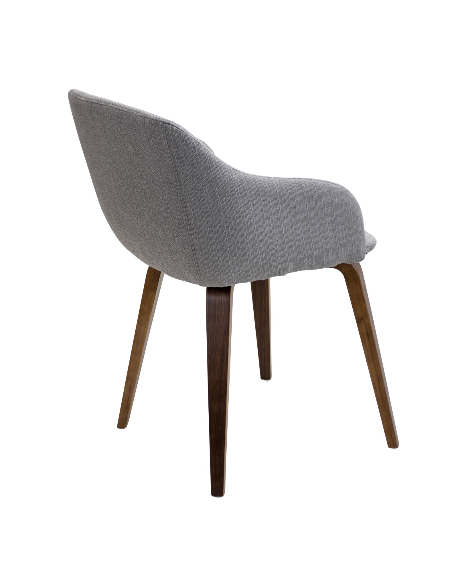 Campania Mid-Century Modern Dining/Accent Chair in Walnut and Grey