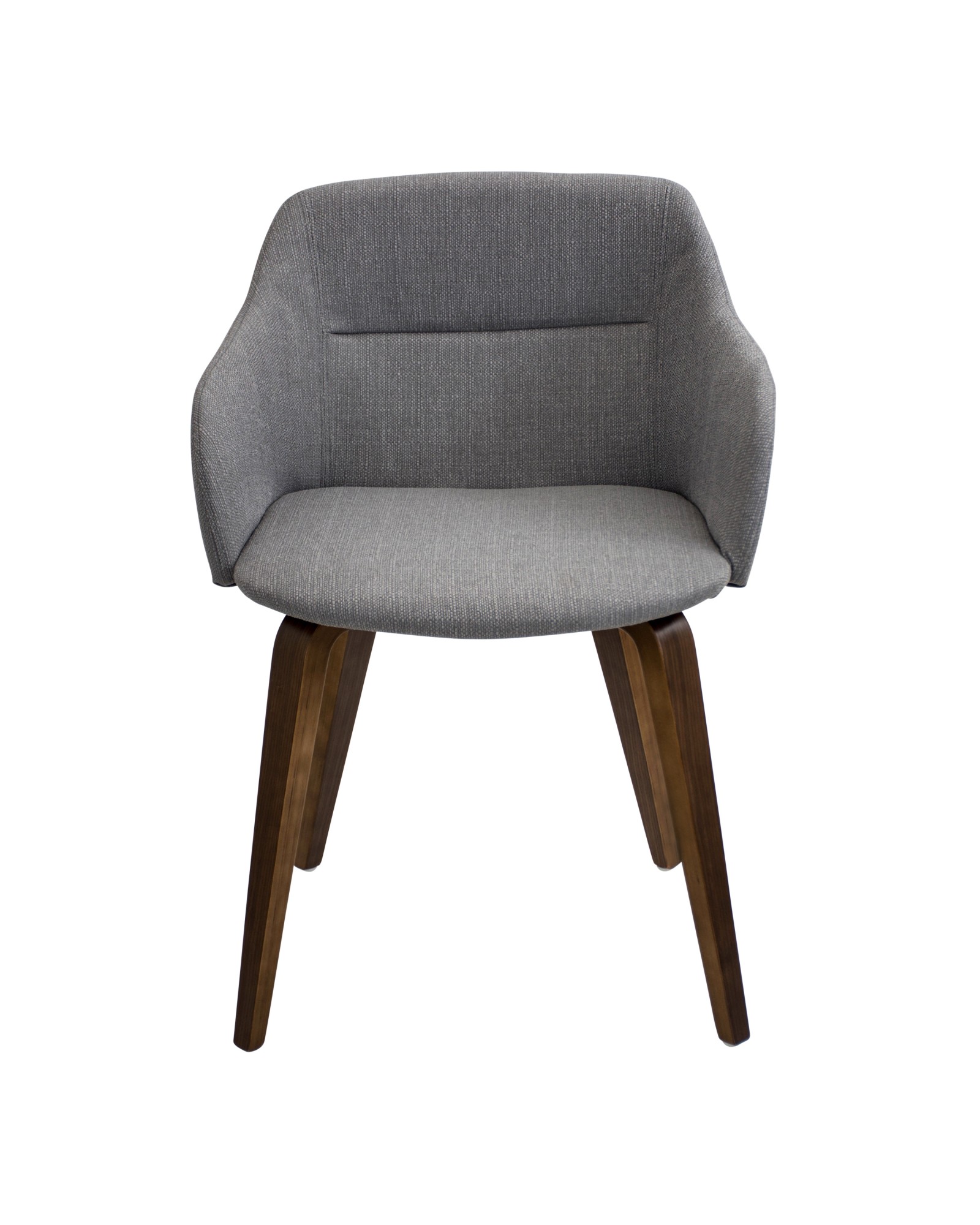 Campania Mid-Century Modern Dining/Accent Chair in Walnut and Grey