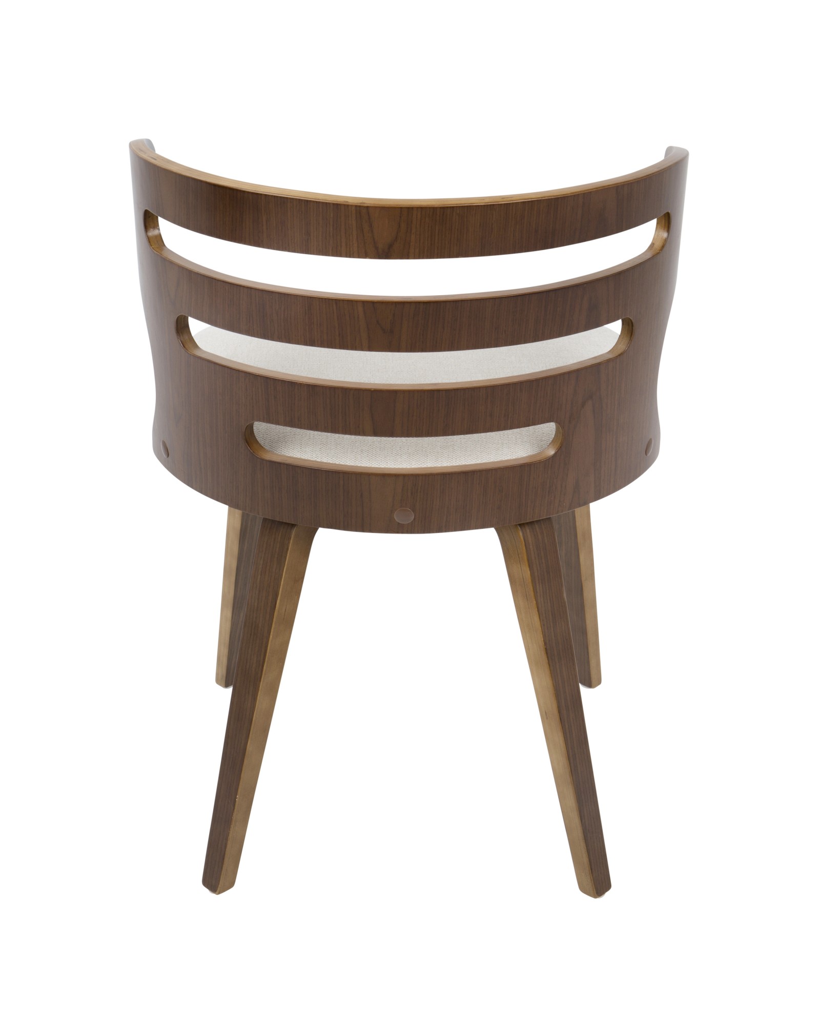 Cosi Mid-Century Modern Dining/Accent Chair in Walnut and Cream Fabric