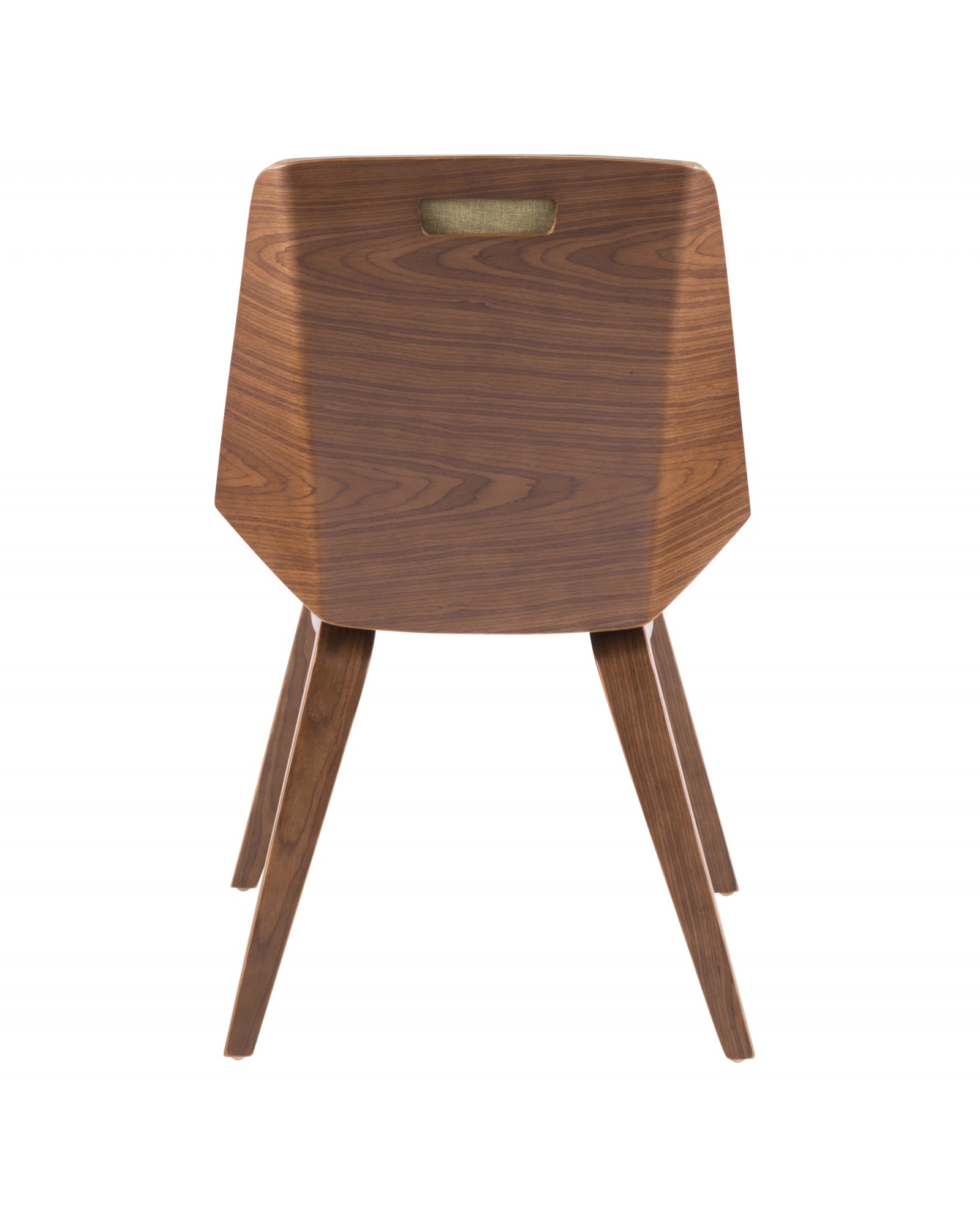 Corazza Mid-century Modern Dining/Accent Chair in Walnut and Green