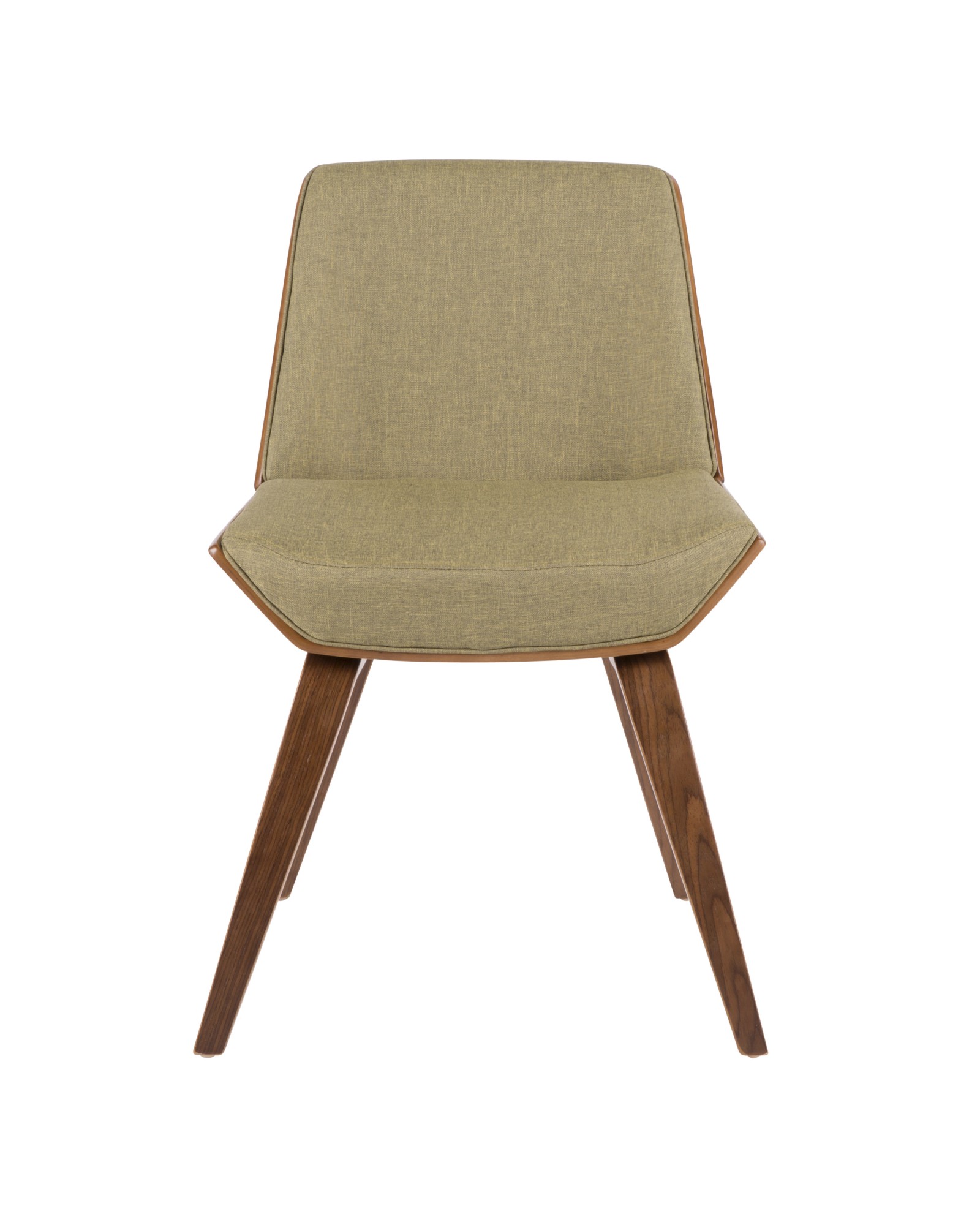 Corazza Mid-century Modern Dining/Accent Chair in Walnut and Green