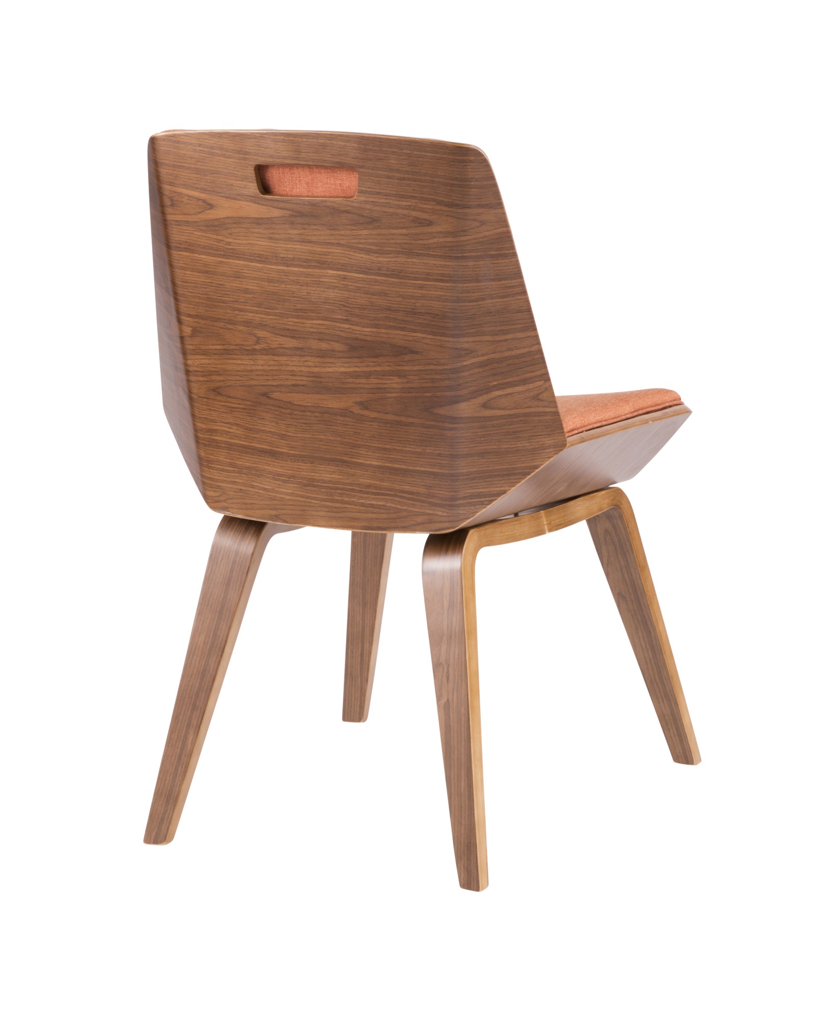 Corazza Mid-century Modern Dining/Accent Chair in Walnut and Orange