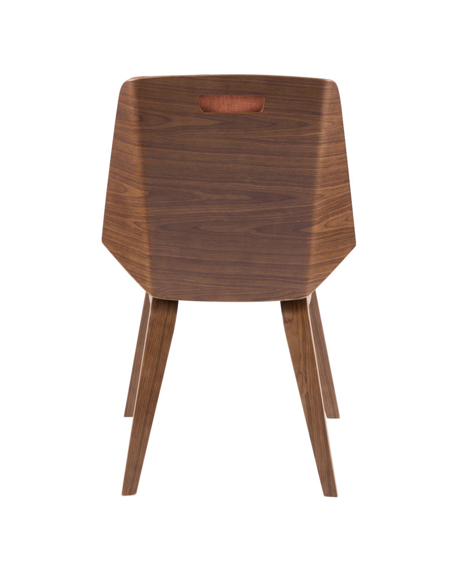 Corazza Mid-century Modern Dining/Accent Chair in Walnut and Orange