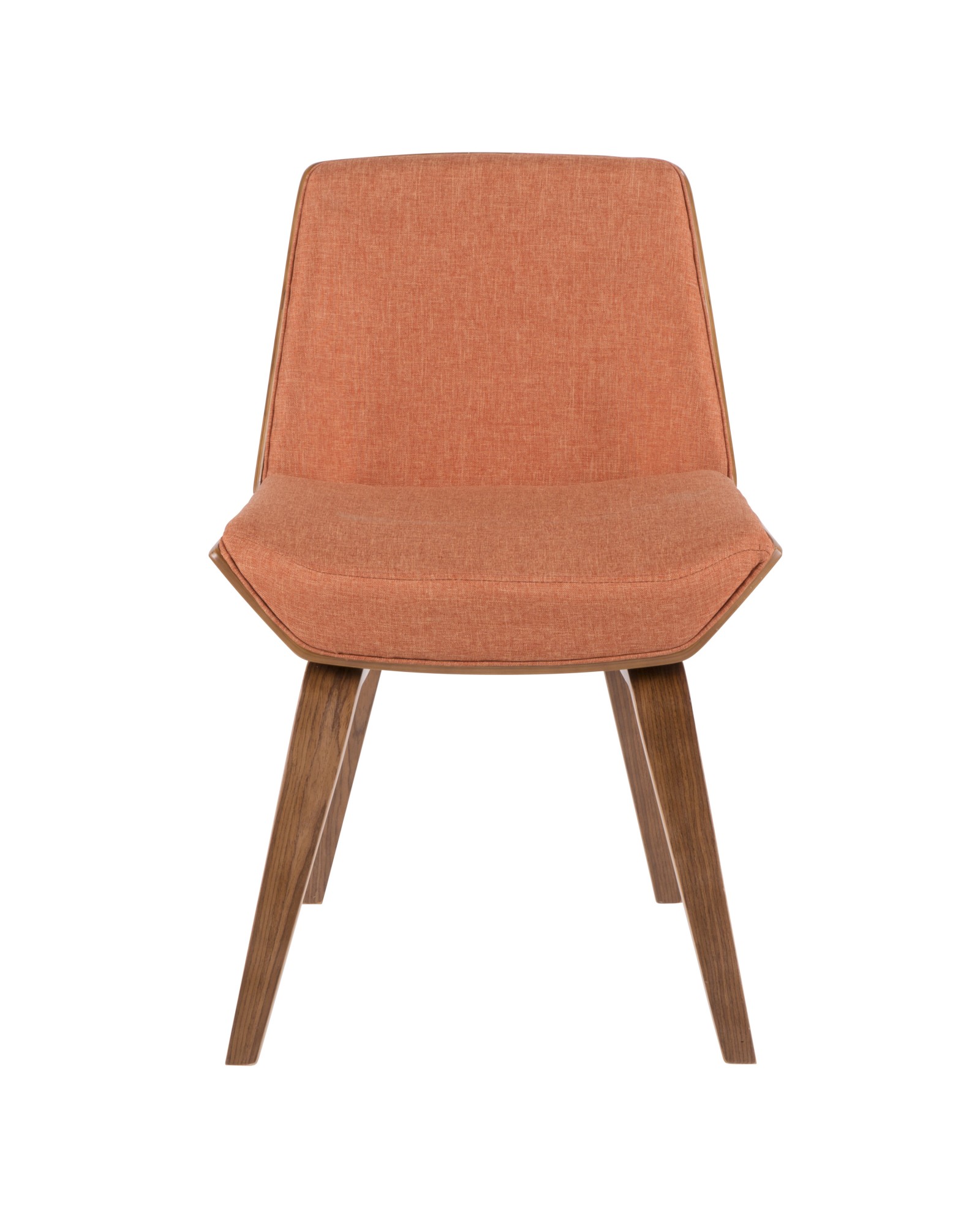 Corazza Mid-century Modern Dining/Accent Chair in Walnut and Orange
