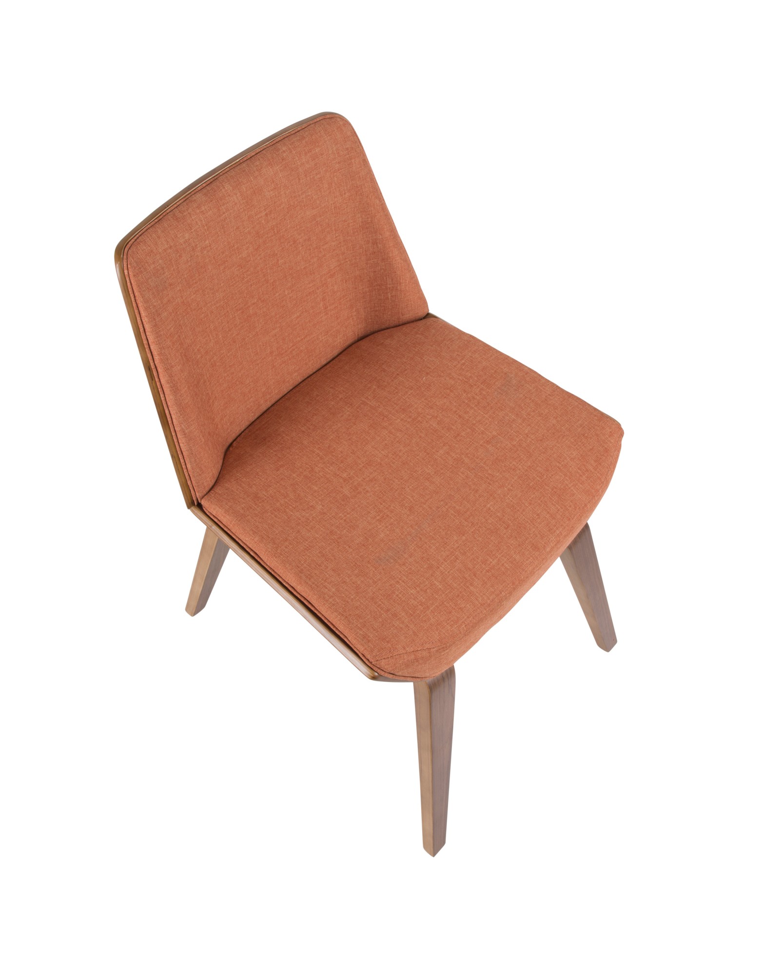 Corazza Mid-century Modern Dining/Accent Chair in Walnut and Orange