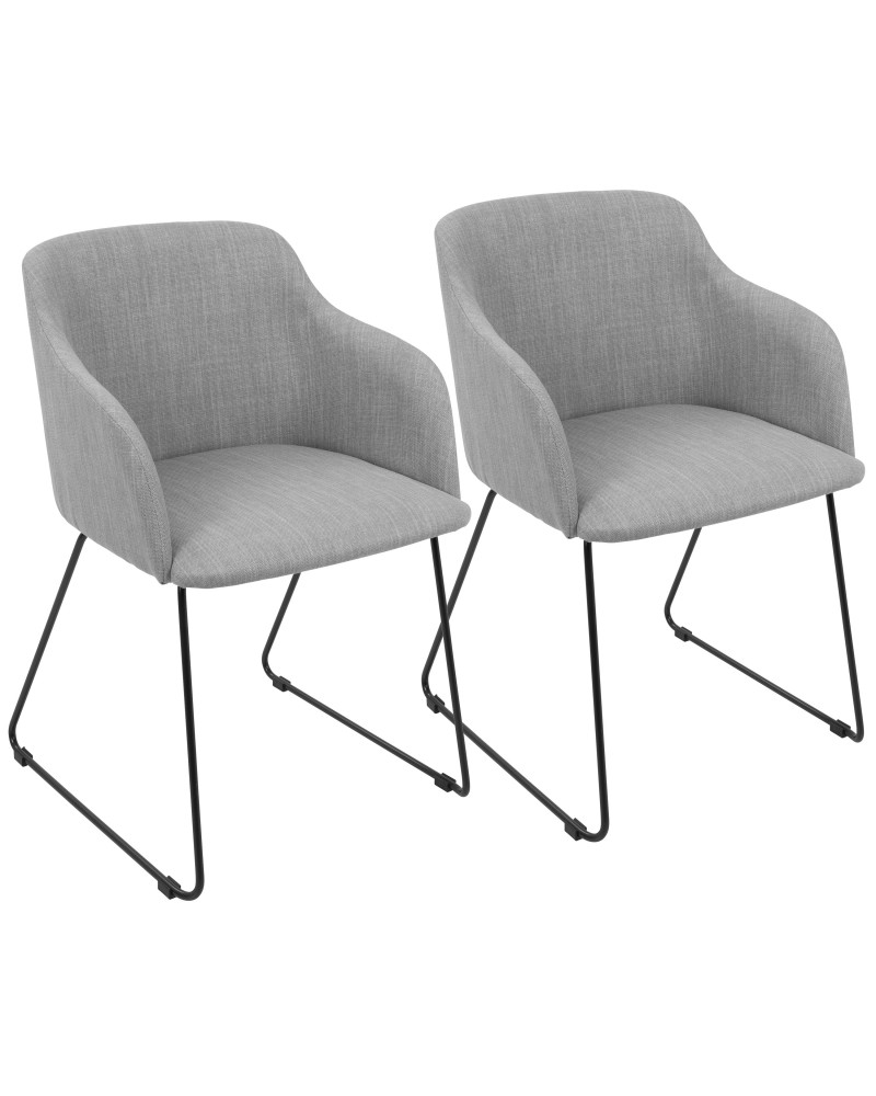 Daniella Contemporary Dining/Accent Chair in Light Grey - Set of 2