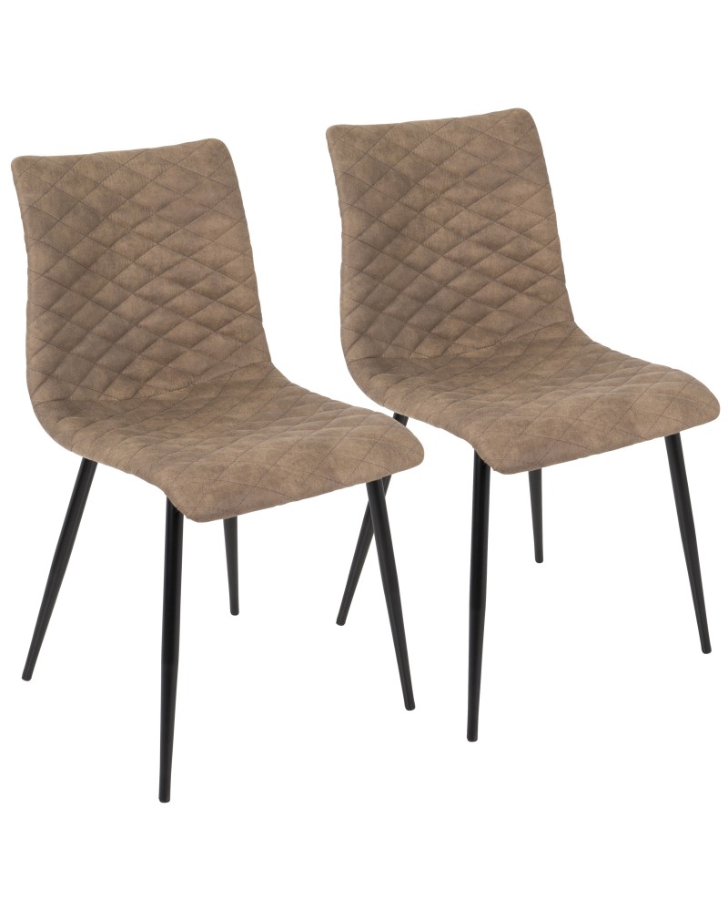 Eastwood Industrial Dining/Accent Chair in Brown Faux - Set of 2