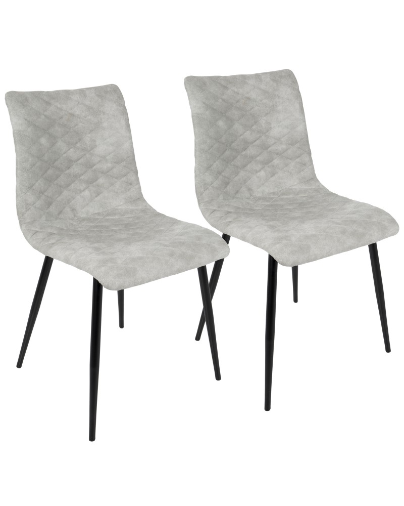 Eastwood Industrial Dining/Accent Chair in Grey Faux - Set of 2