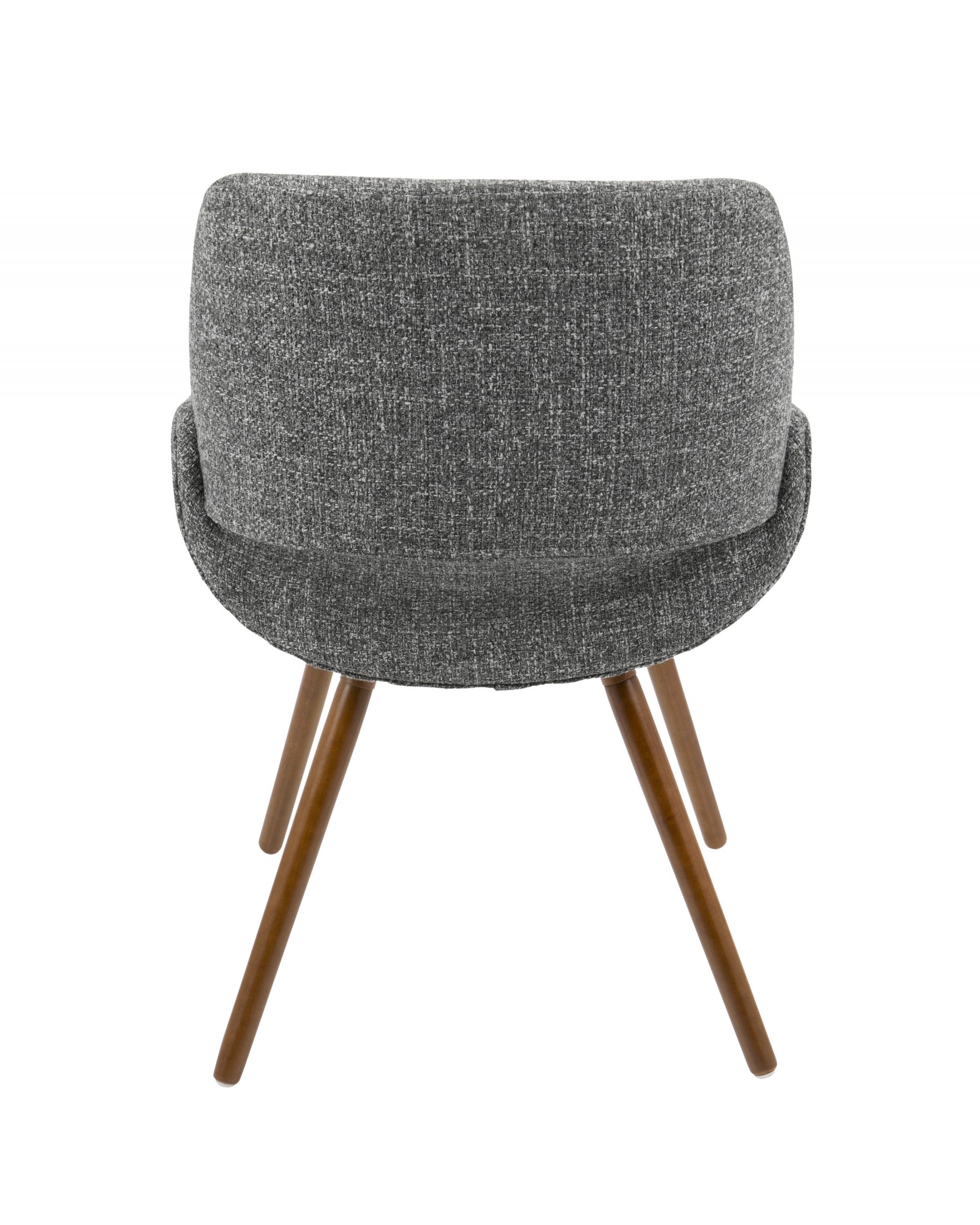 Fabrico Mid-Century Modern Dining/Accent Chair in Walnut and Grey Noise Fabric - Set of 2