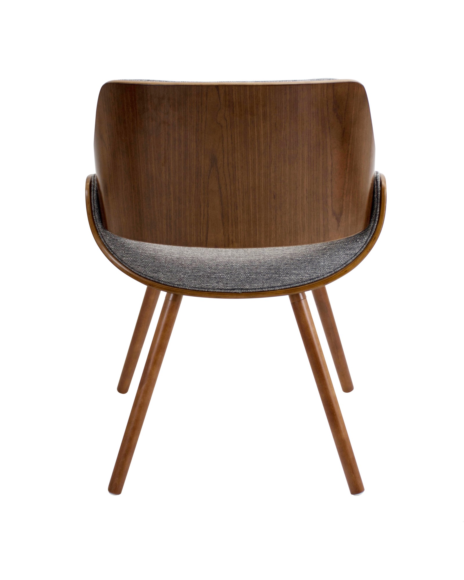 Fabrizzi Mid-Century Modern Dining/Accent Chair in Walnut and Grey Fabric