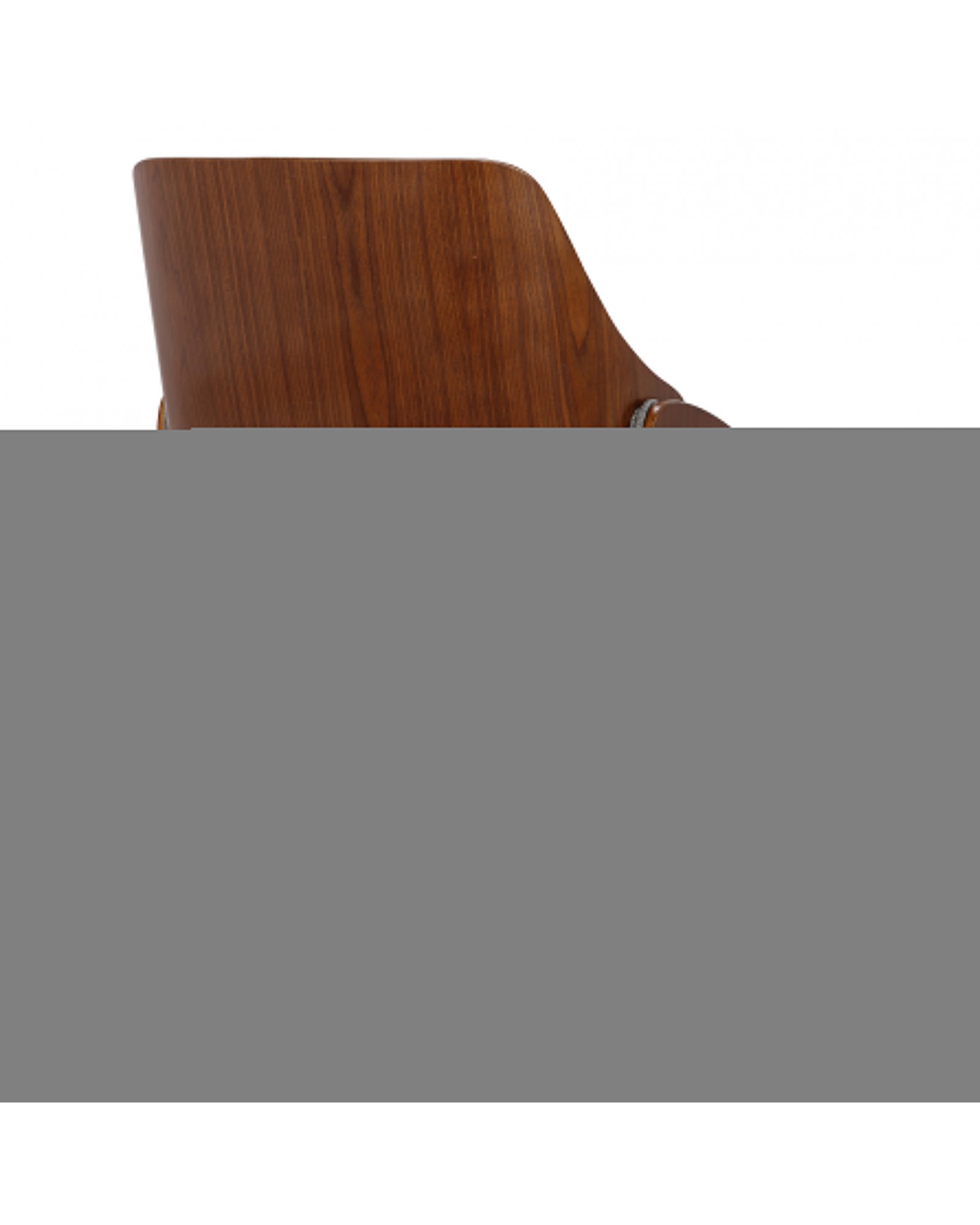 Fabrizzi Mid-Century Modern Dining/Accent Chair in Walnut and Grey Fabric