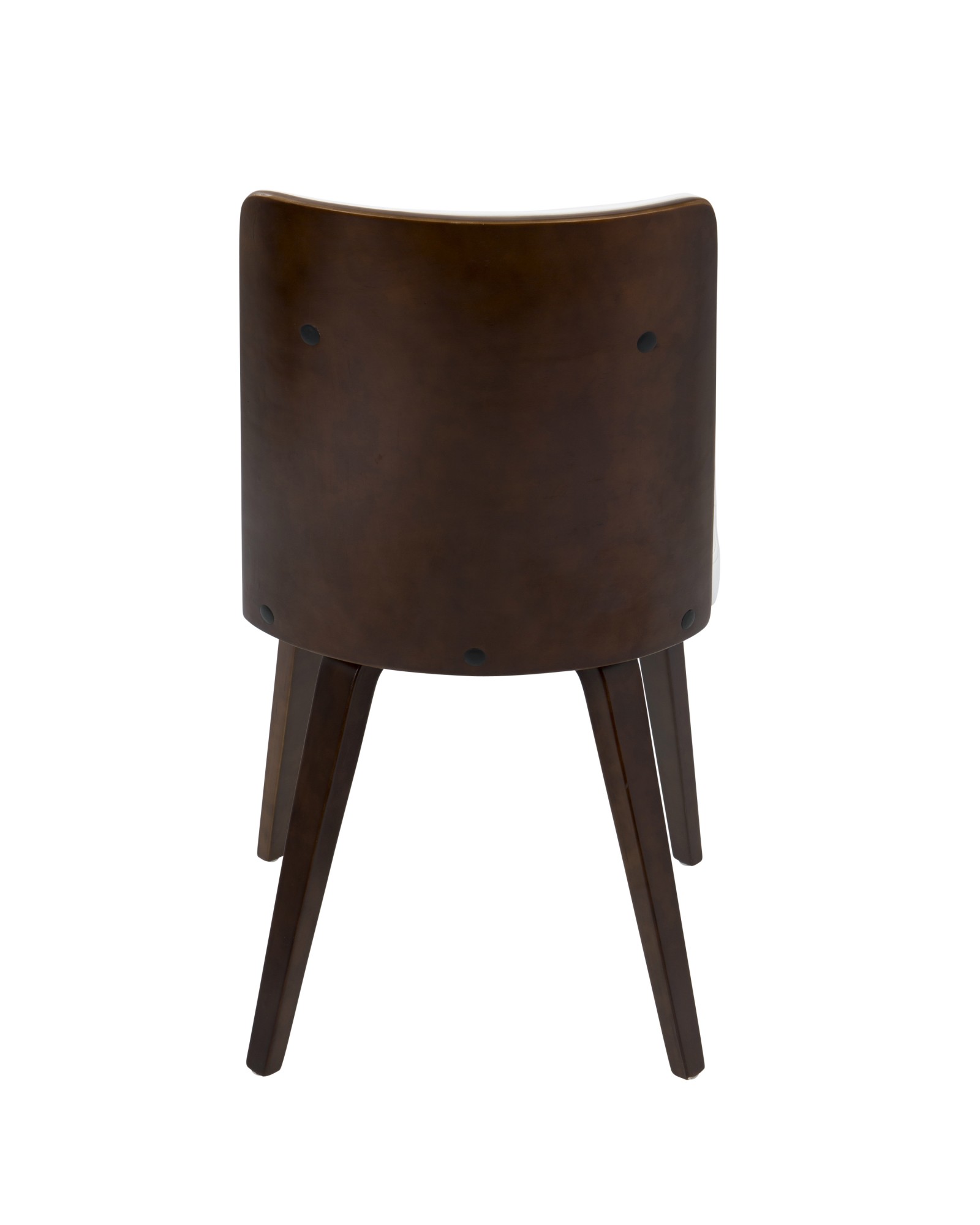 Francesca Mid-Century Modern Dining/Accent Chair in Cherry Wood and White Faux Leather