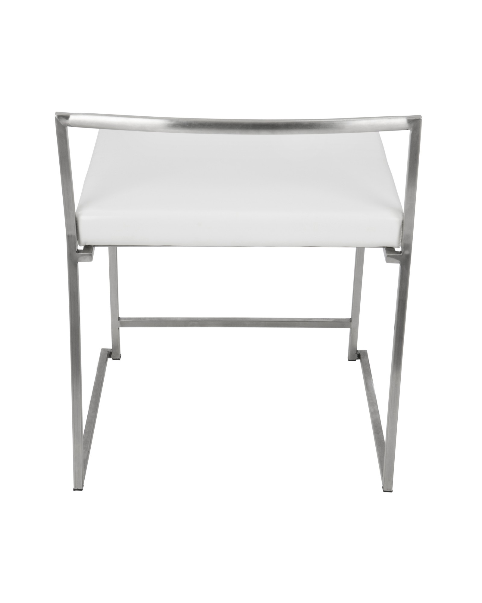 Fuji Contemporary Stackable Dining Chair in White Faux Leather - Set of 2