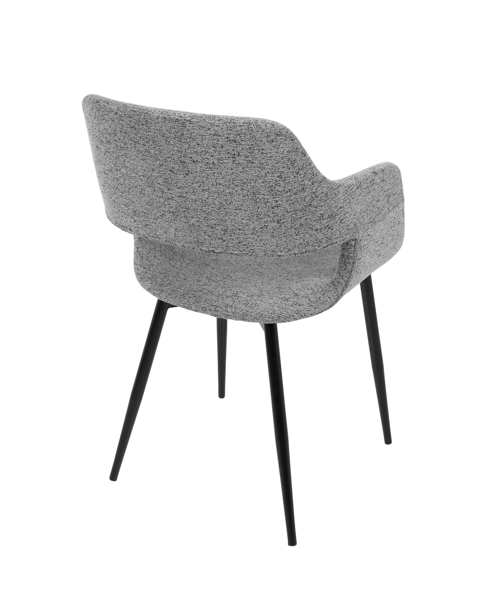 Margarite Mid-Century Modern Dining/Accent Chair in Black with Grey Fabric - Set of 2