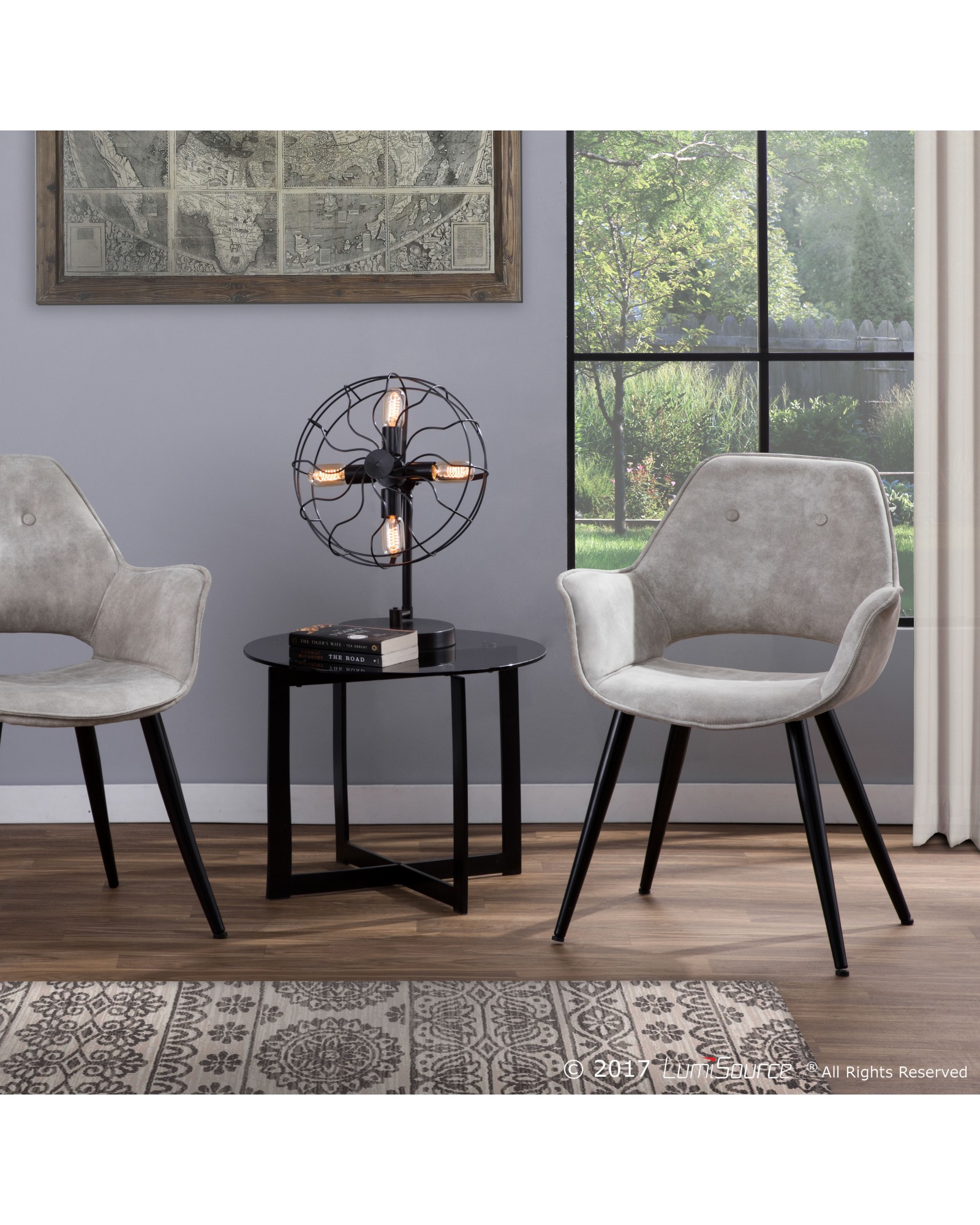 Mustang Contemporary Dining/Accent Chair in Beige - Set of 2