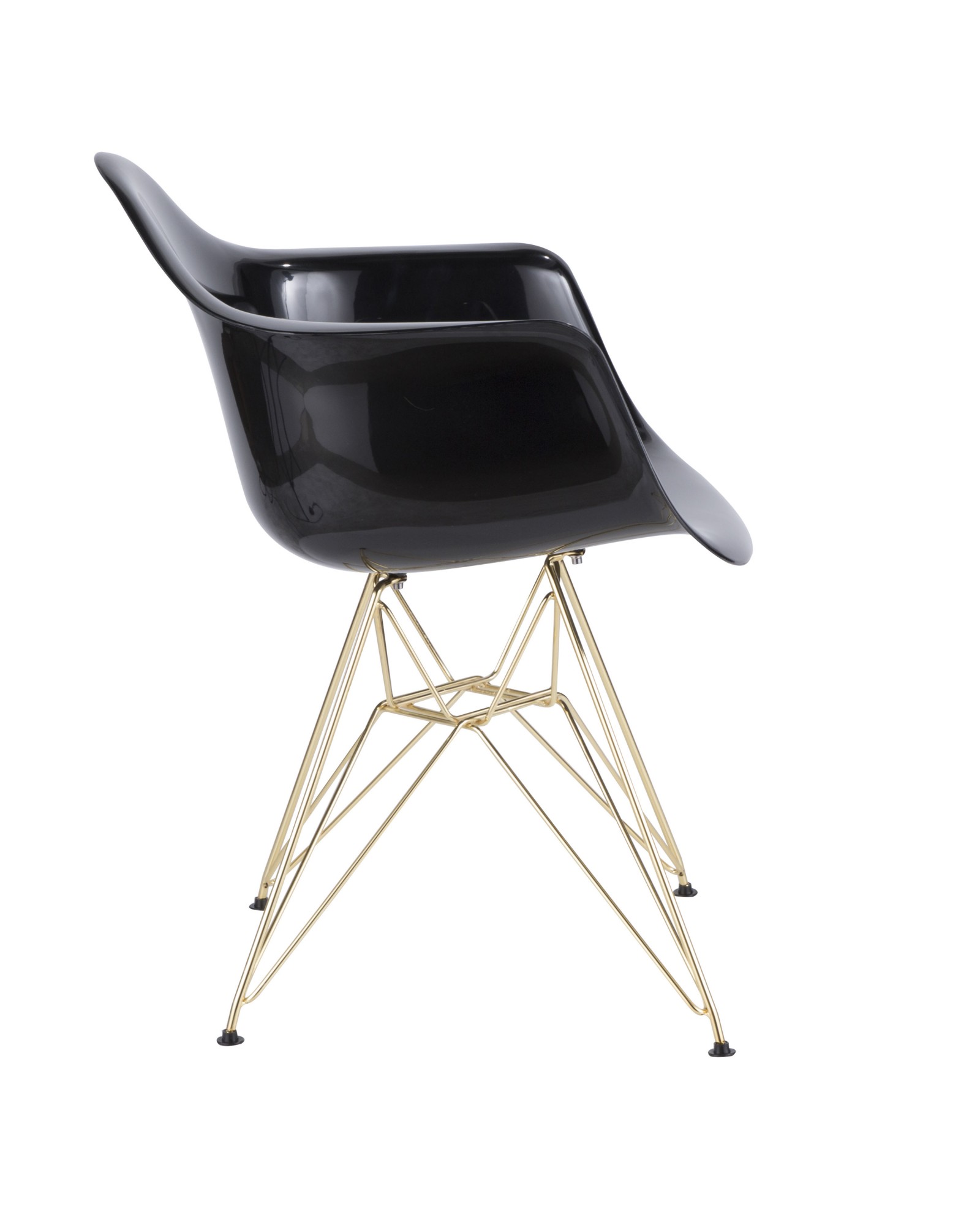 Neo Flair Contemporary Dining/Accent Chair in Black and Gold