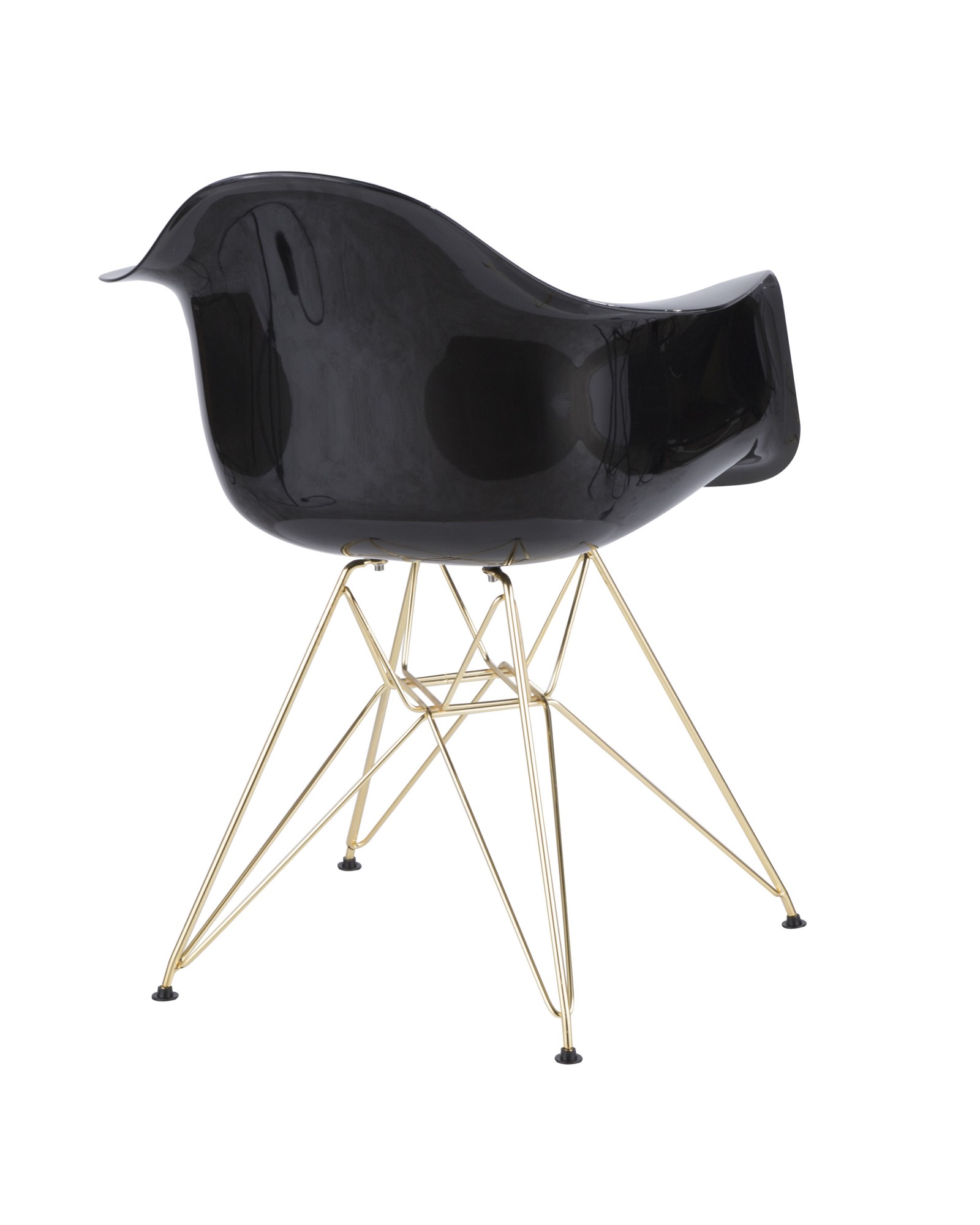 Neo Flair Contemporary Dining/Accent Chair in Black and Gold