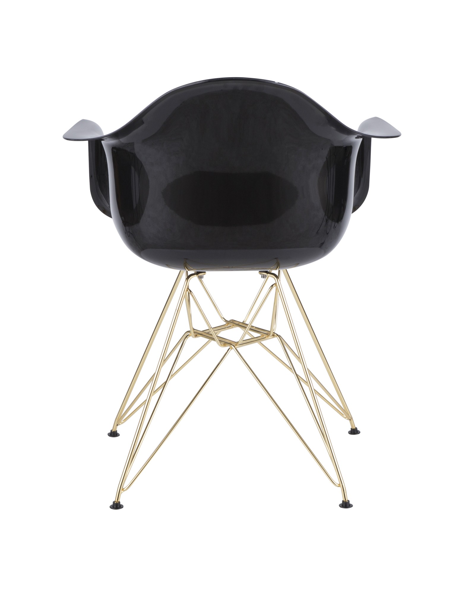 Neo Flair Contemporary Dining/Accent Chair in Black and Gold