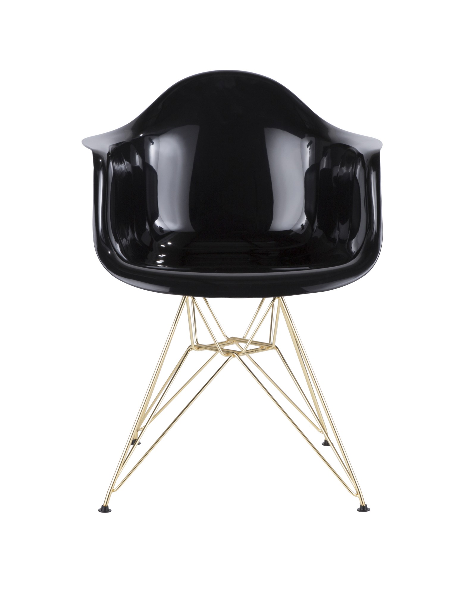 Neo Flair Contemporary Dining/Accent Chair in Black and Gold