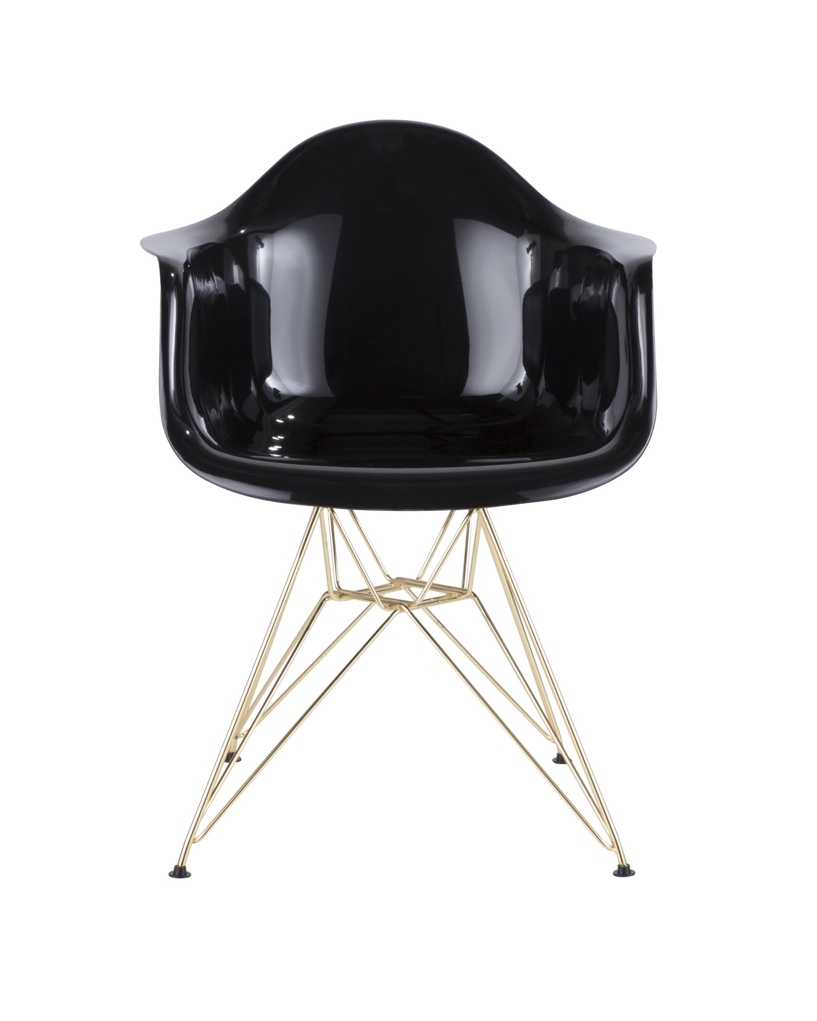 Neo Flair Contemporary Dining/Accent Chair in Black and Gold