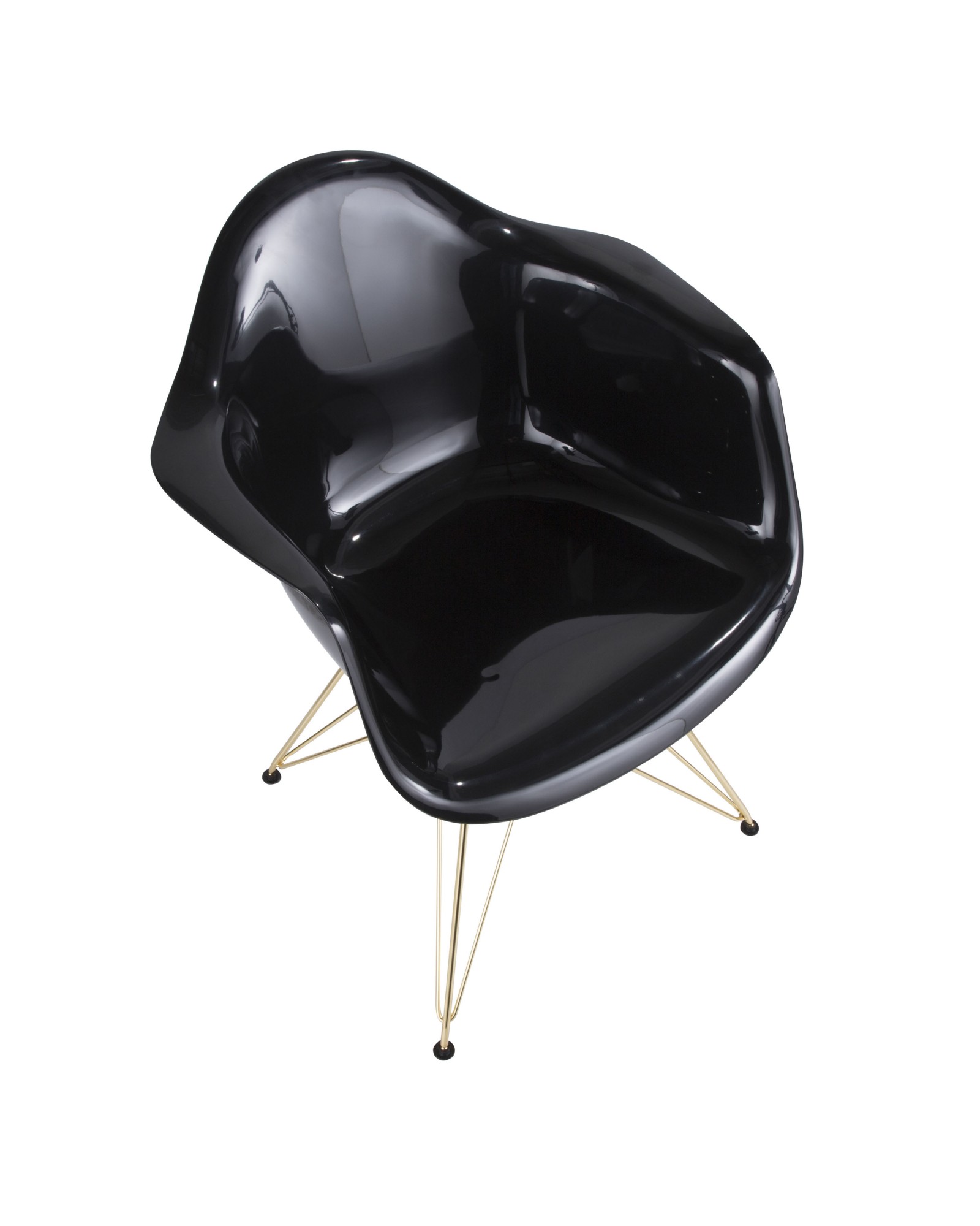 Neo Flair Contemporary Dining/Accent Chair in Black and Gold