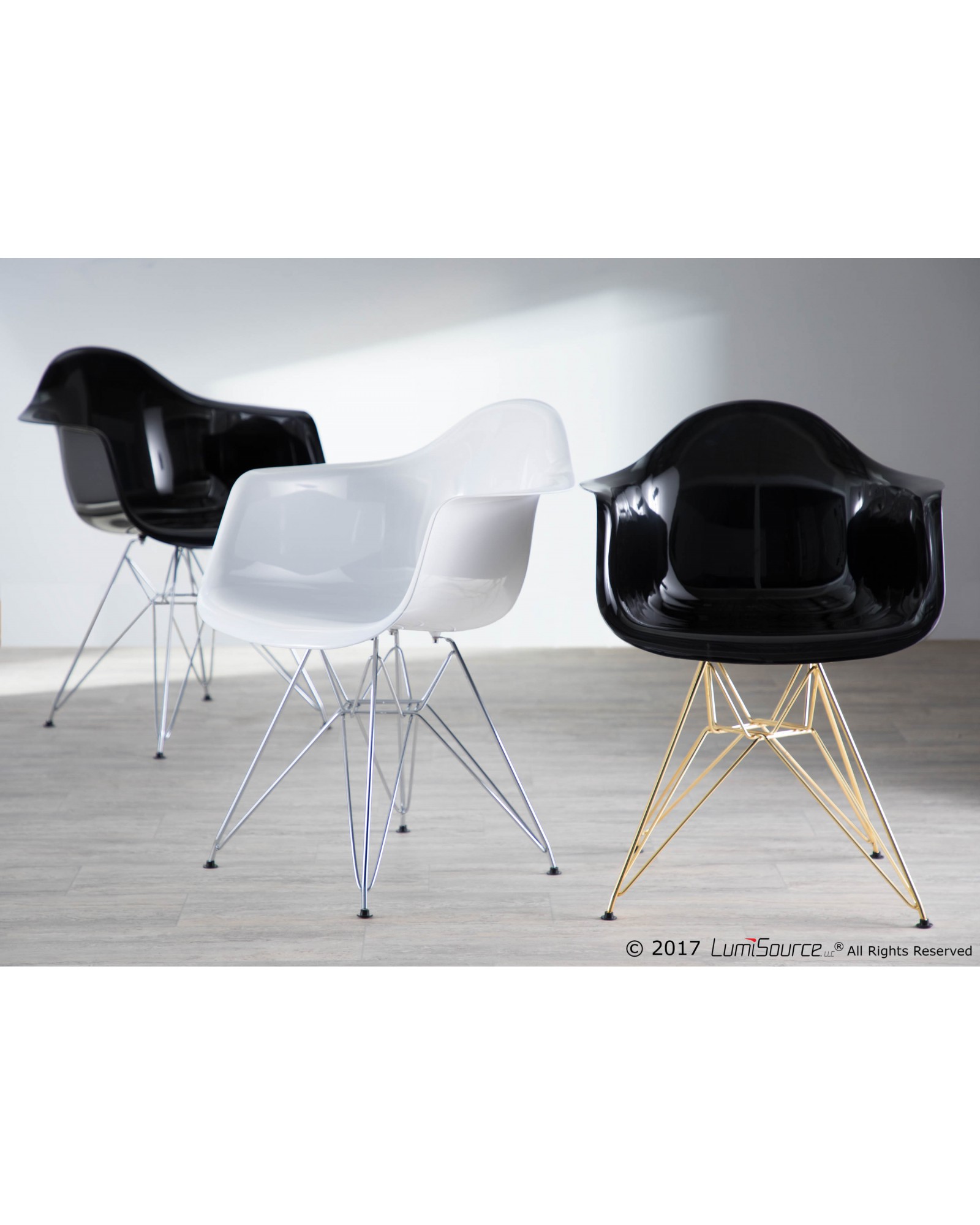 Neo Flair Contemporary Dining/Accent Chair in Black and Gold