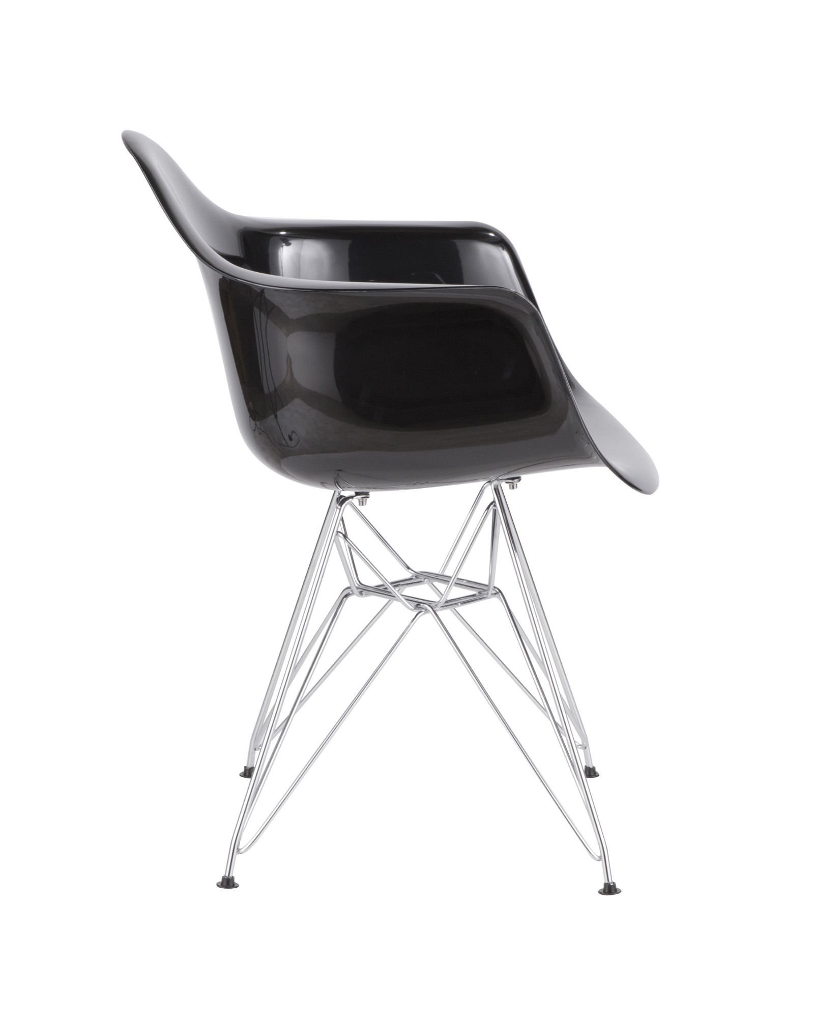 Neo Flair Contemporary Dining/Accent Chair in Black and Chrome