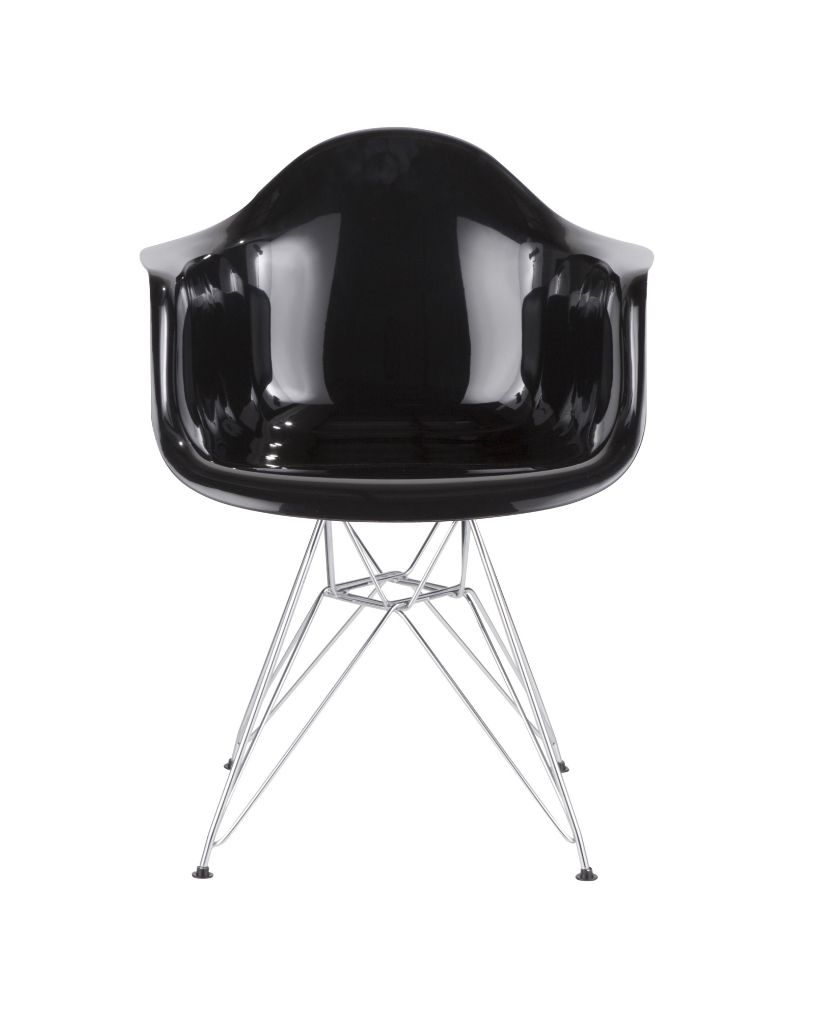 Neo Flair Contemporary Dining/Accent Chair in Black and Chrome