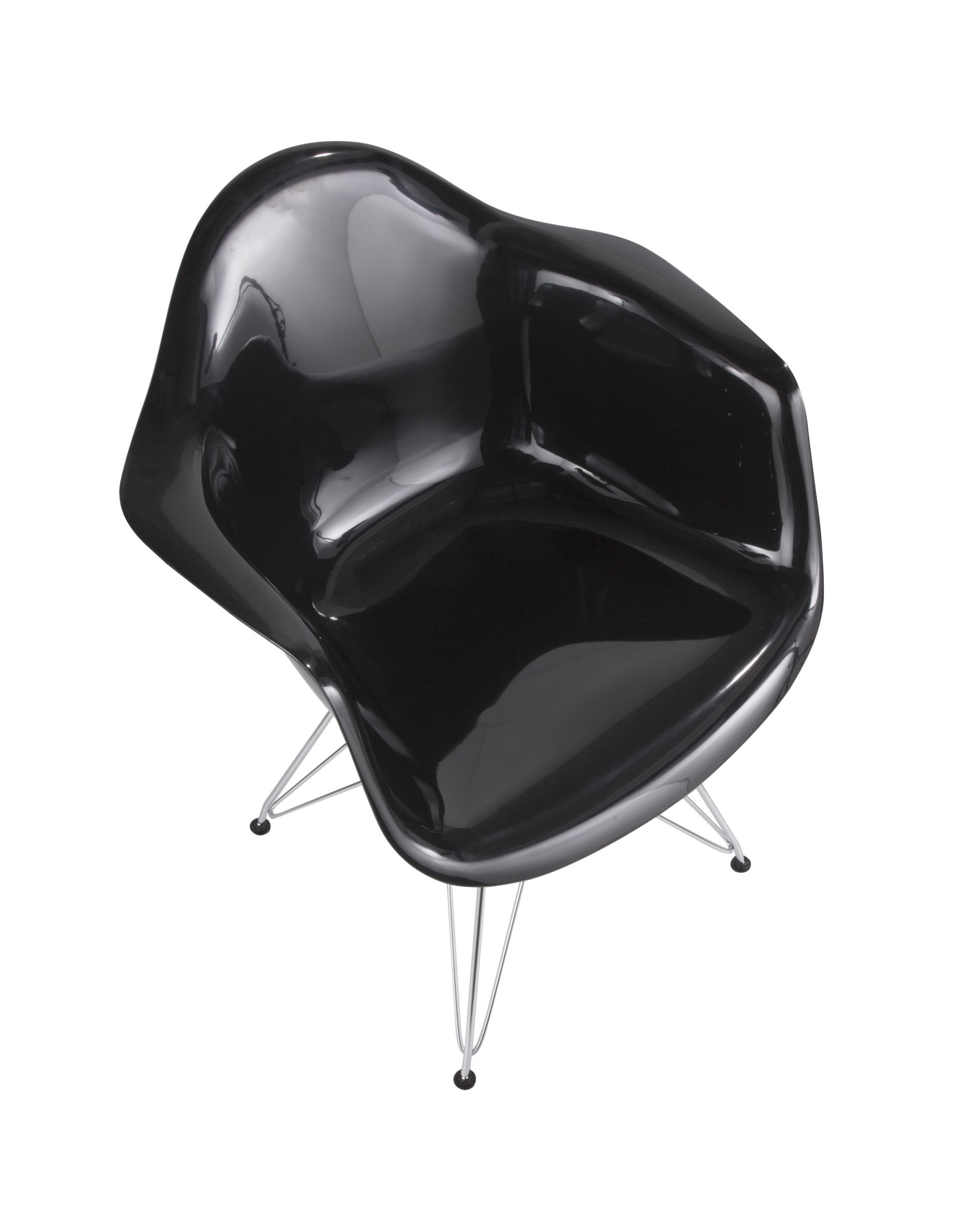 Neo Flair Contemporary Dining/Accent Chair in Black and Chrome