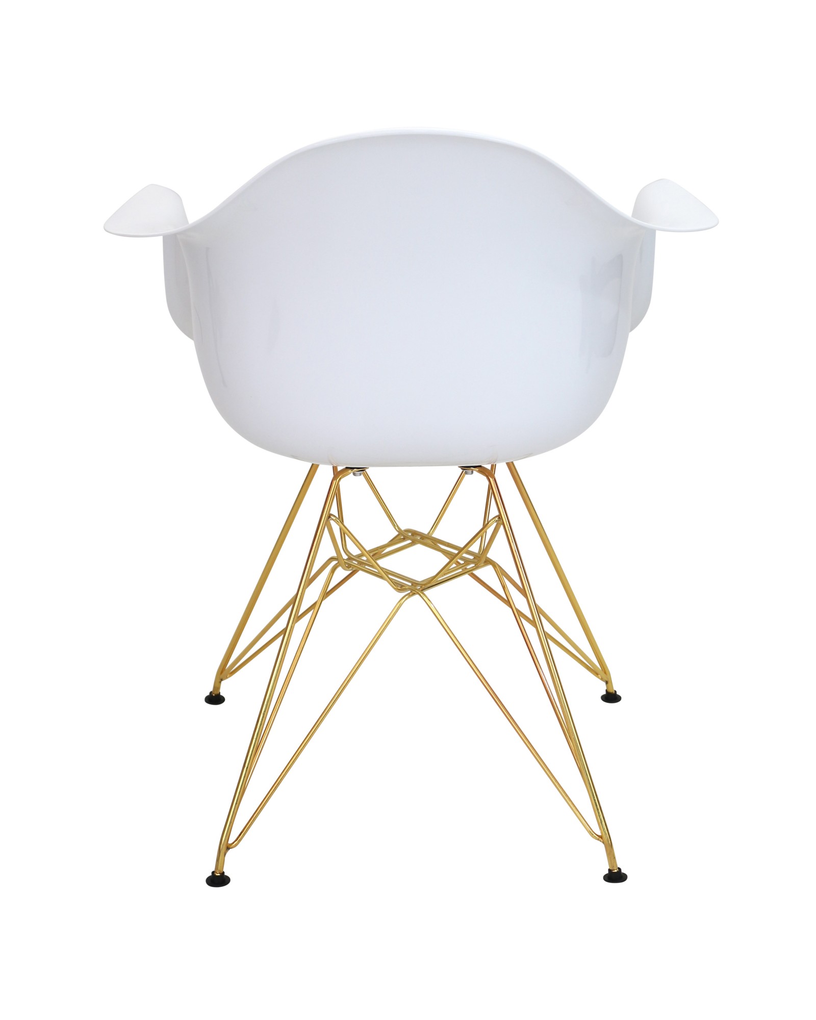 Neo Flair Mid-Century Modern Dining/Accent Chair in White and Gold