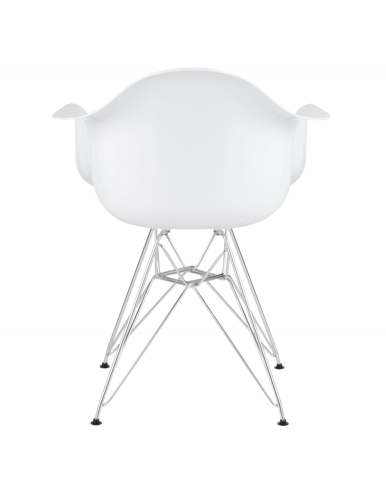 Neo Flair Contemporary Dining/Accent Chair in White and Chrome