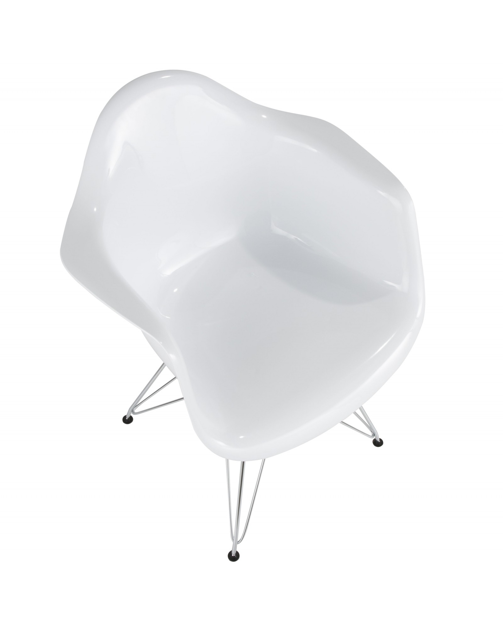Neo Flair Contemporary Dining/Accent Chair in White and Chrome
