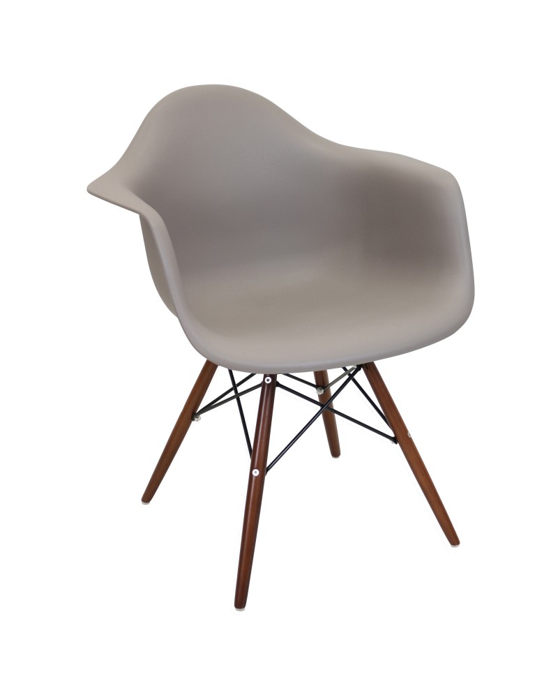 Neo Flair Mid-Century Modern Chair in Cappuccino and Espresso - Set of 2