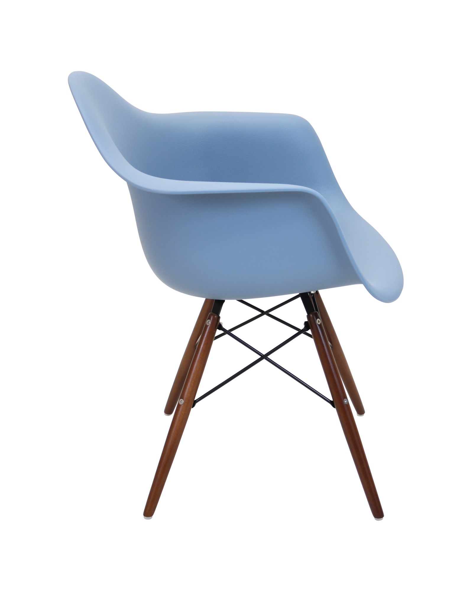 Neo Flair Mid-Century Modern Chair in Bleu Slate and Espresso - Set of 2