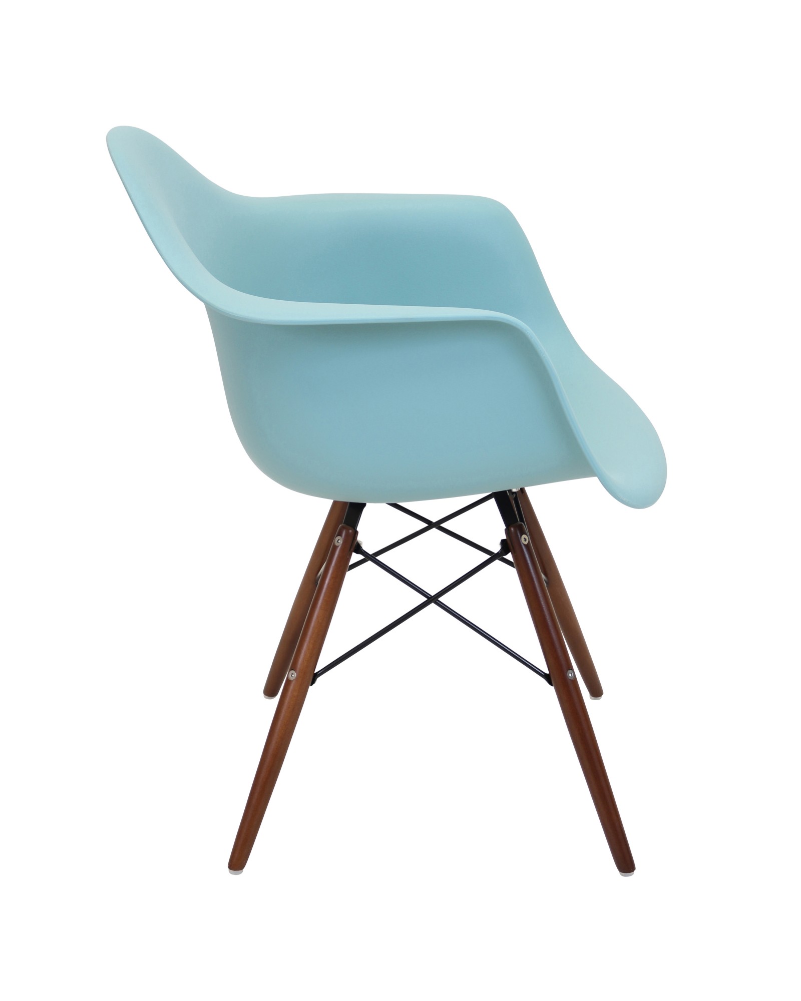 Neo Flair Mid-Century Modern Chair in Sea Green and Espresso - Set of 2