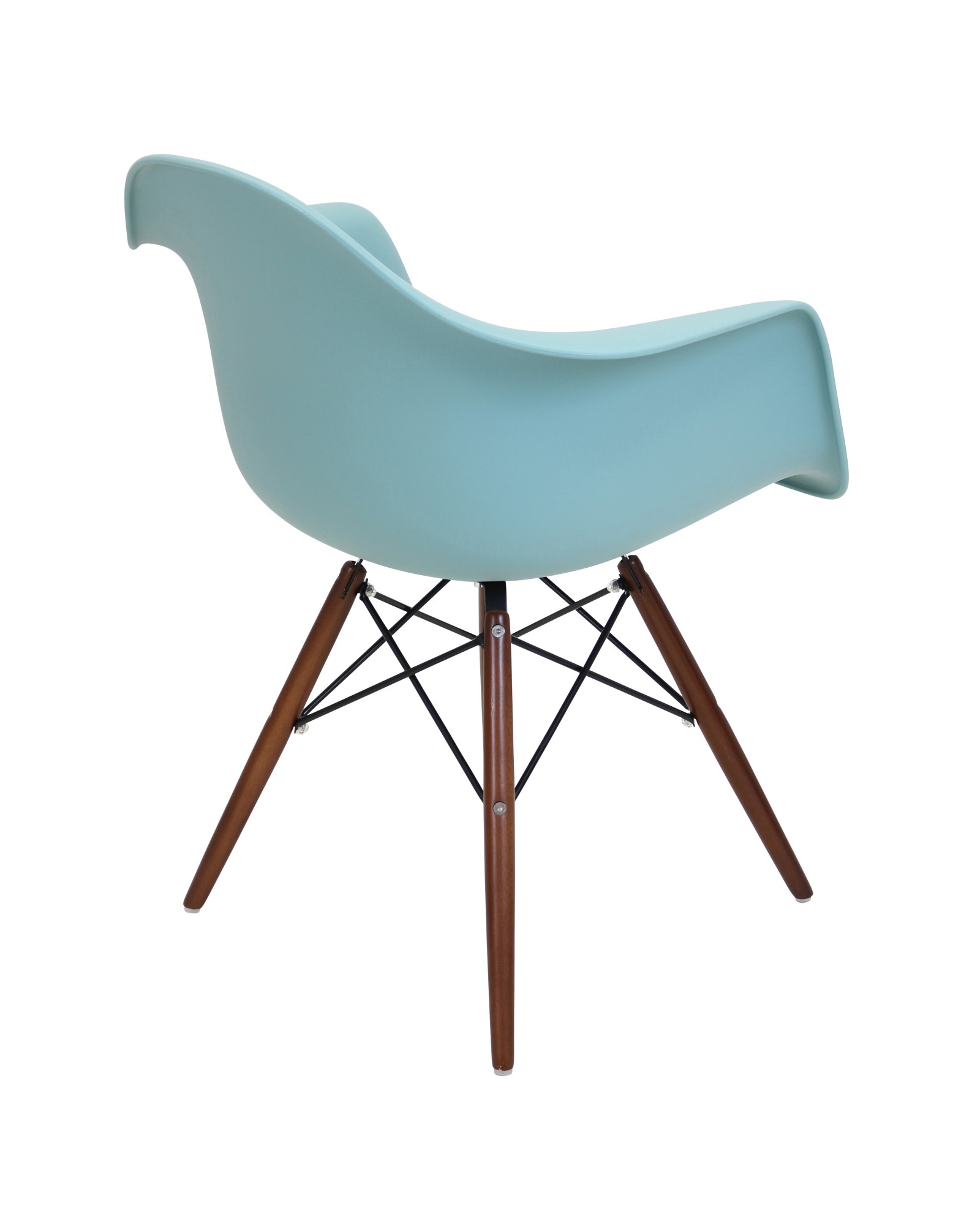 Neo Flair Mid-Century Modern Chair in Sea Green and Espresso - Set of 2