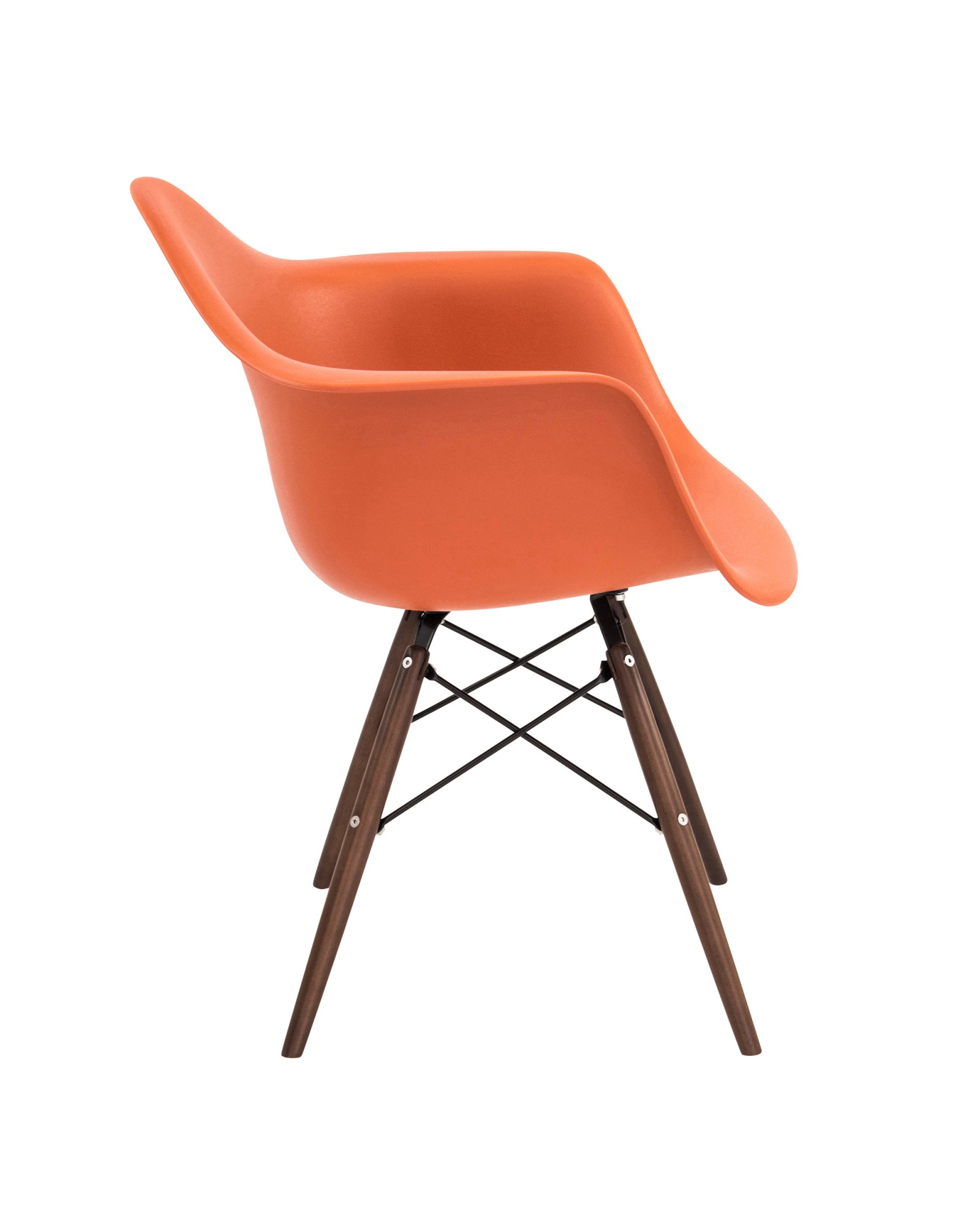Neo Flair Mid-Century Modern Chair in Orange and Espresso - Set of 2